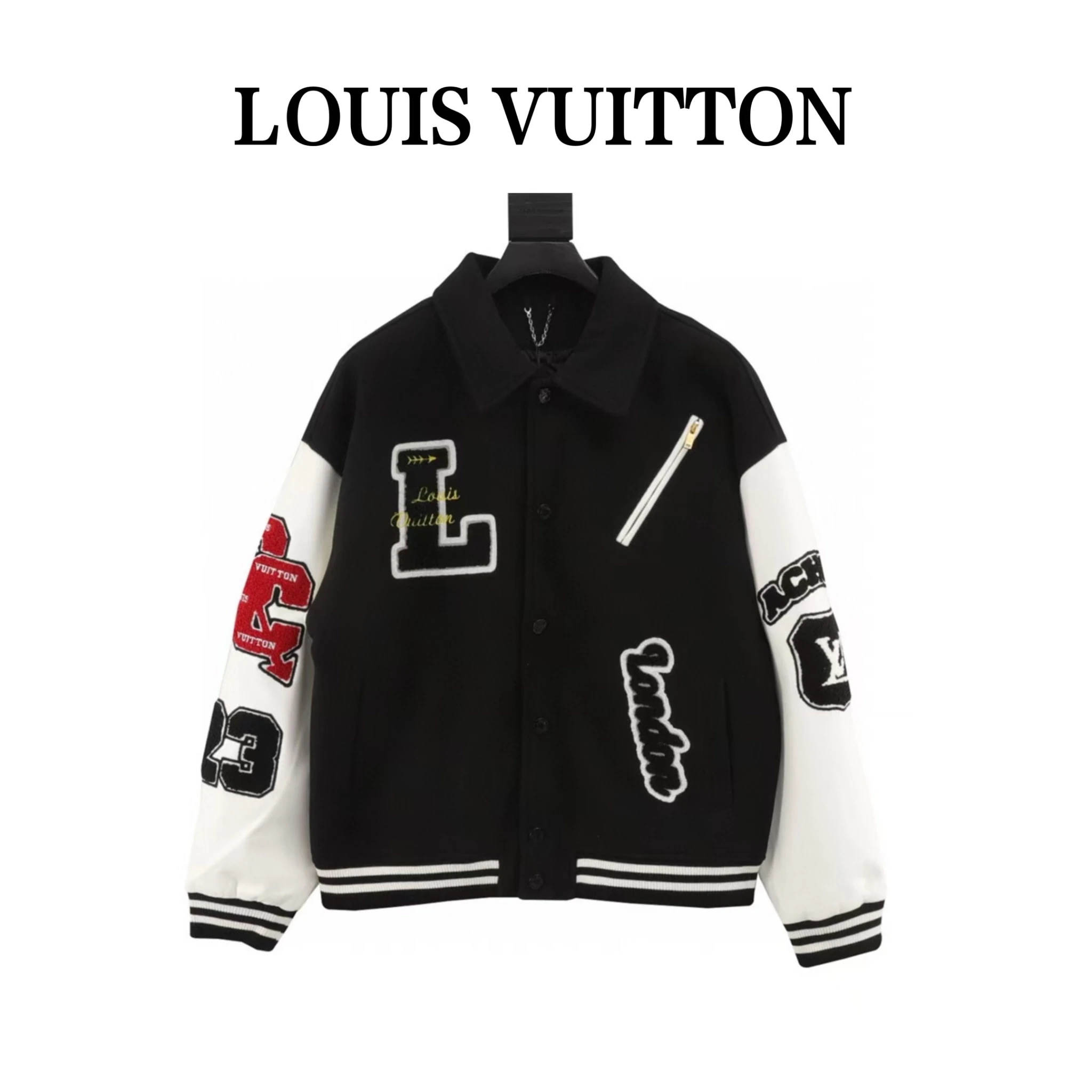ルイ・ヴィトン「Louis Vuitton」のパッチ刺繍スプライスベースボールジャケット