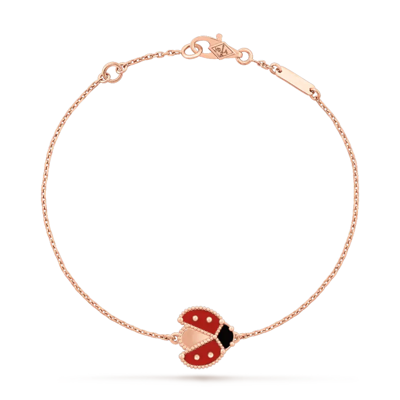 【Vancleef &amp; Arpels】 ラッキー スプリング ブレスレット、オープンウィング レディバグ