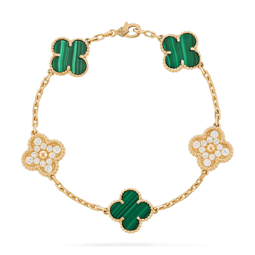【Vancleef &amp; Arpels】 ヴィンテージ アルハンブラ ブレスレット、5モチーフ