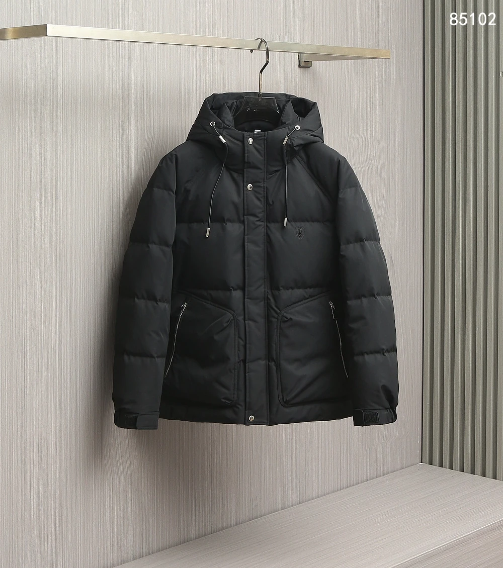 バーバリー「Burberry」秋冬定番メンズ軽量フード付きダウンジャケット