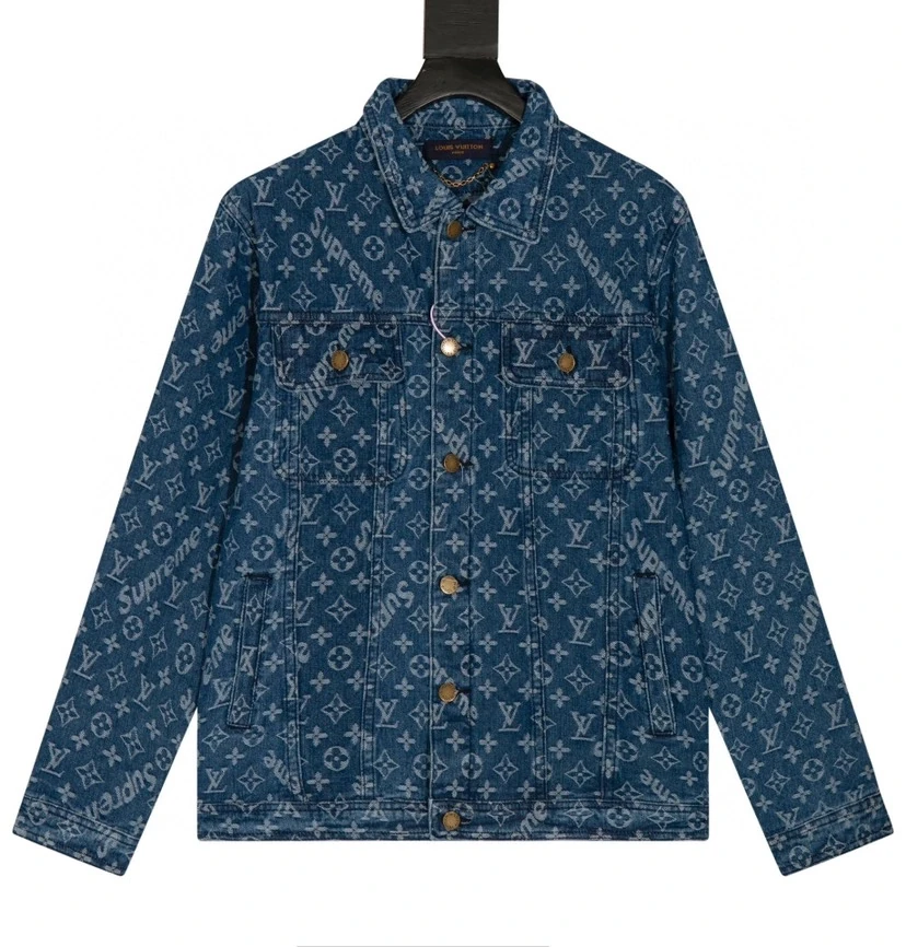 ルイ・ヴィトン「Louis Vuitton」× SUPREME フルプリント ジャカード デニム ジャケット