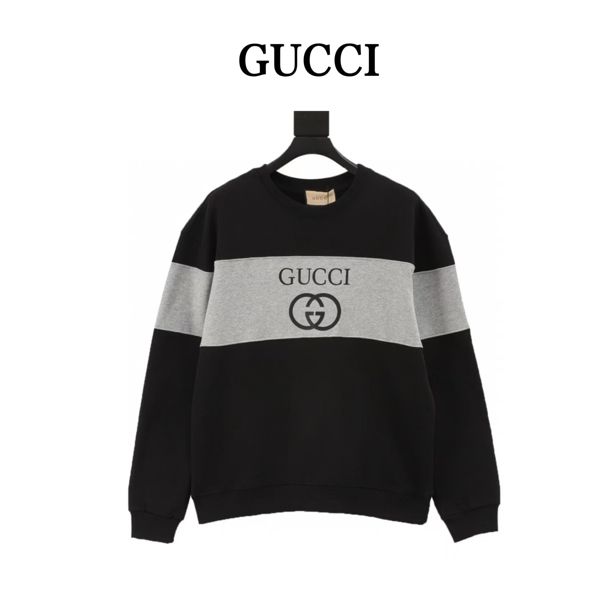 グッチ「Gucci」 ダブル G の文字が配色されたカップル用丸首プルオーバーパーカー