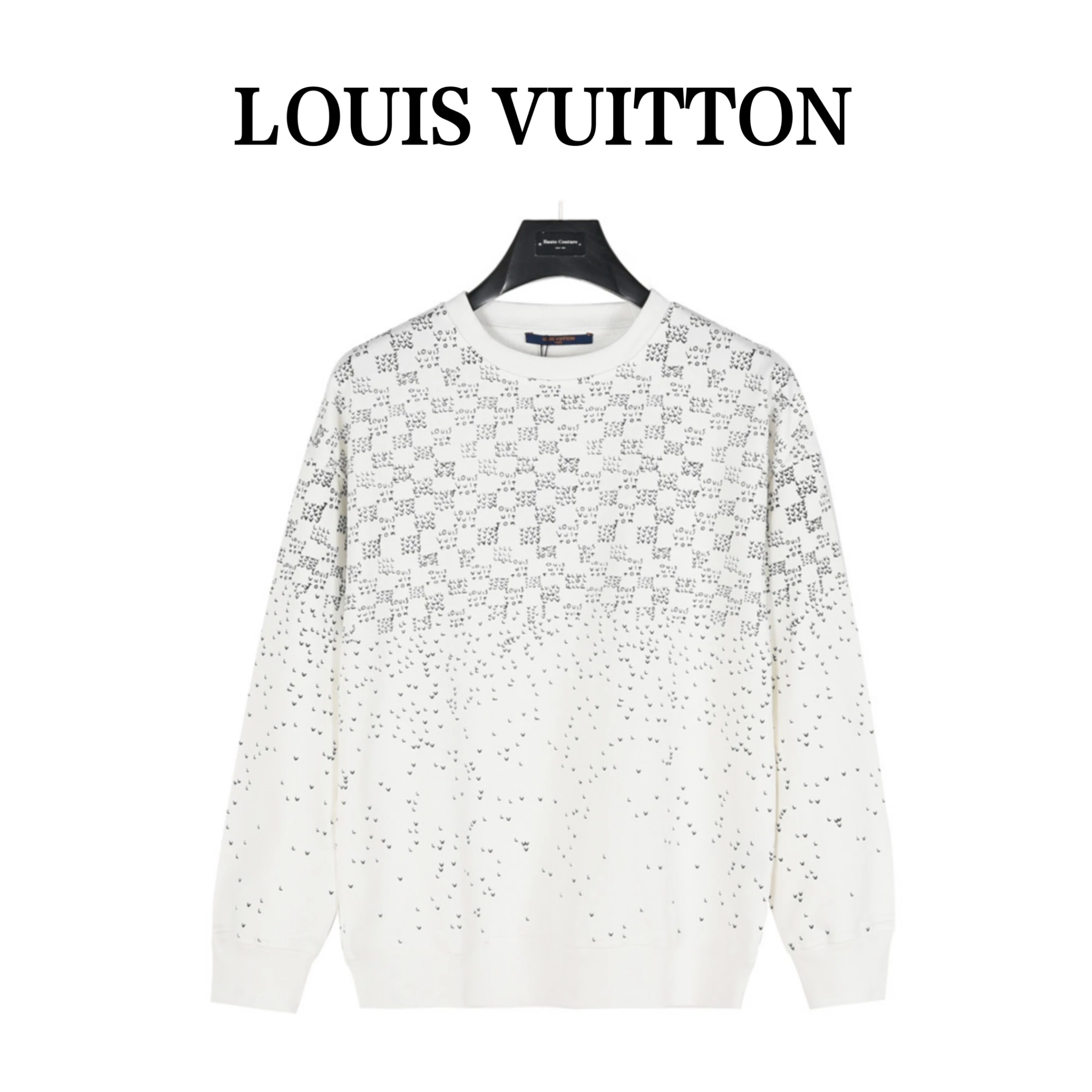 ルイ・ヴィトン「Louis Vuitton」24Fw グラデーション小飛行機柄プリントの丸首パーカー