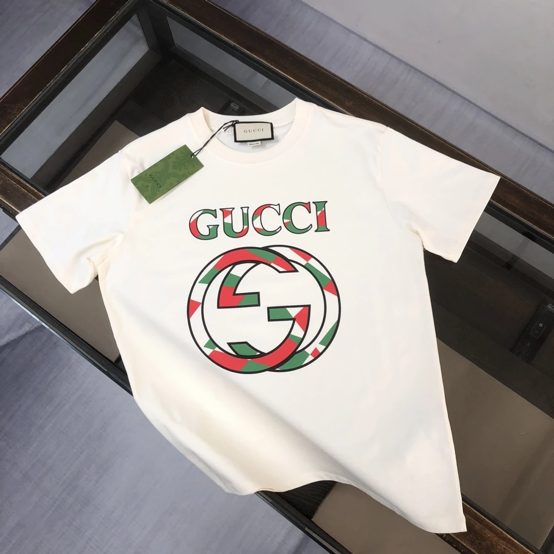 グッチ「Gucci」サマーコレクション ロゴプリント クルーネックTシャツ