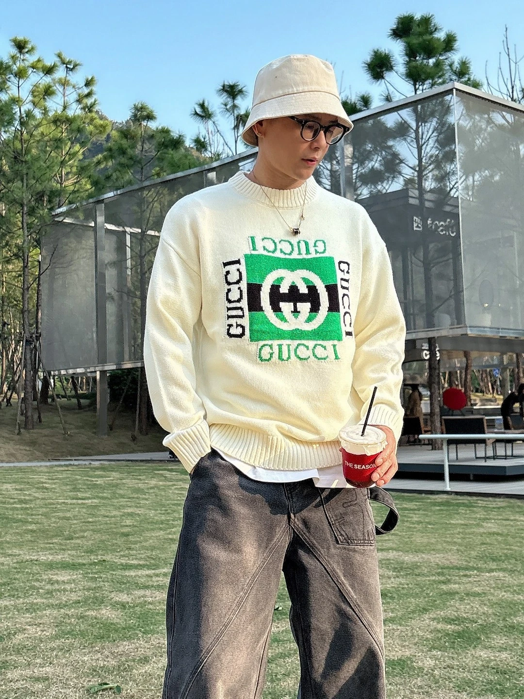 グッチ「Gucci」秋冬ウール丸首プルオーバーセーター【おしゃれな人必携】