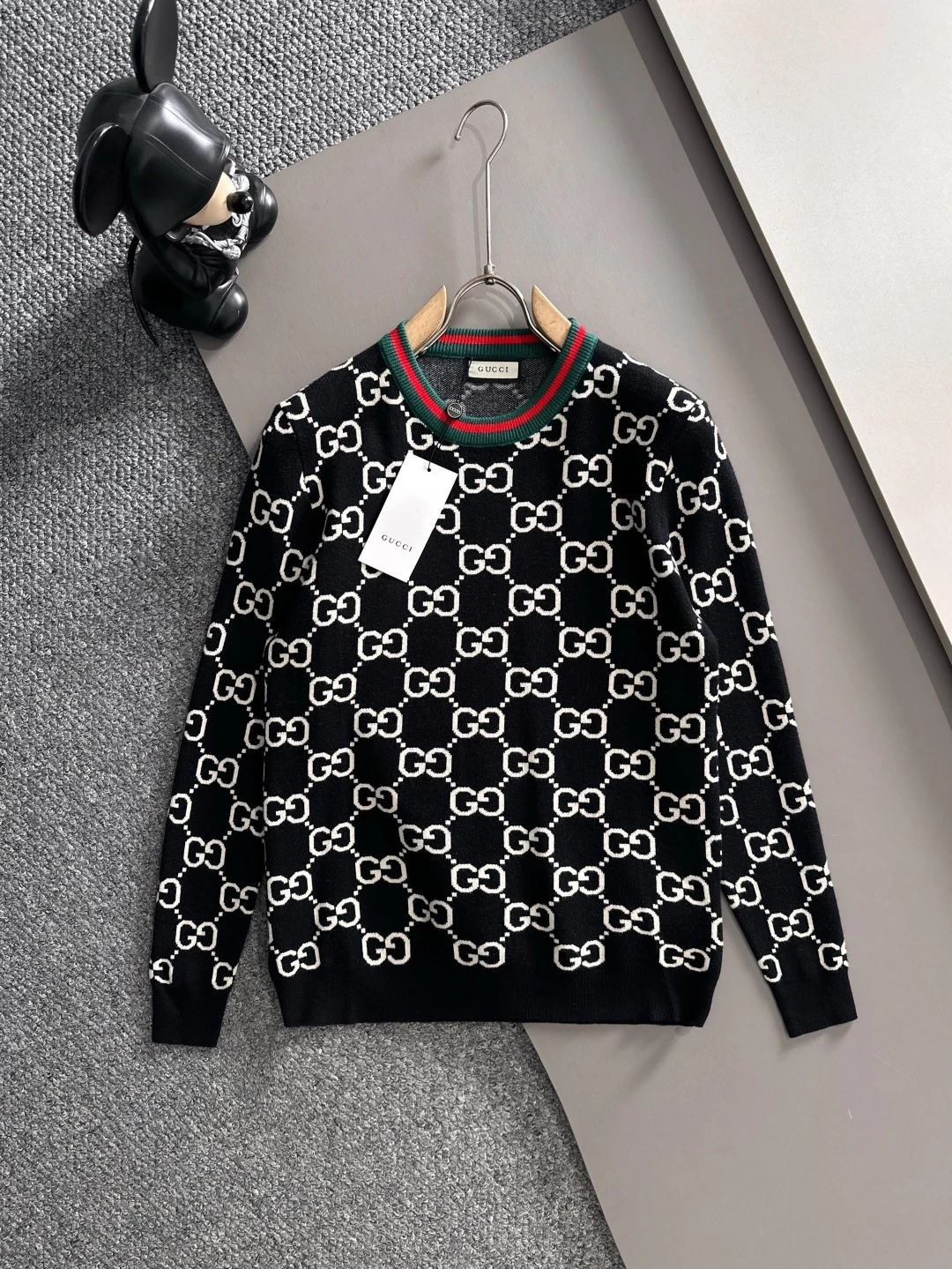 グッチ「Gucci」秋冬ウール混紡丸首プルオーバーニットセーター