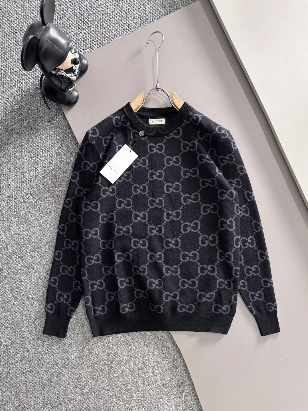 グッチ「Gucci」秋冬ウール混紡丸首プルオーバーニットセーター