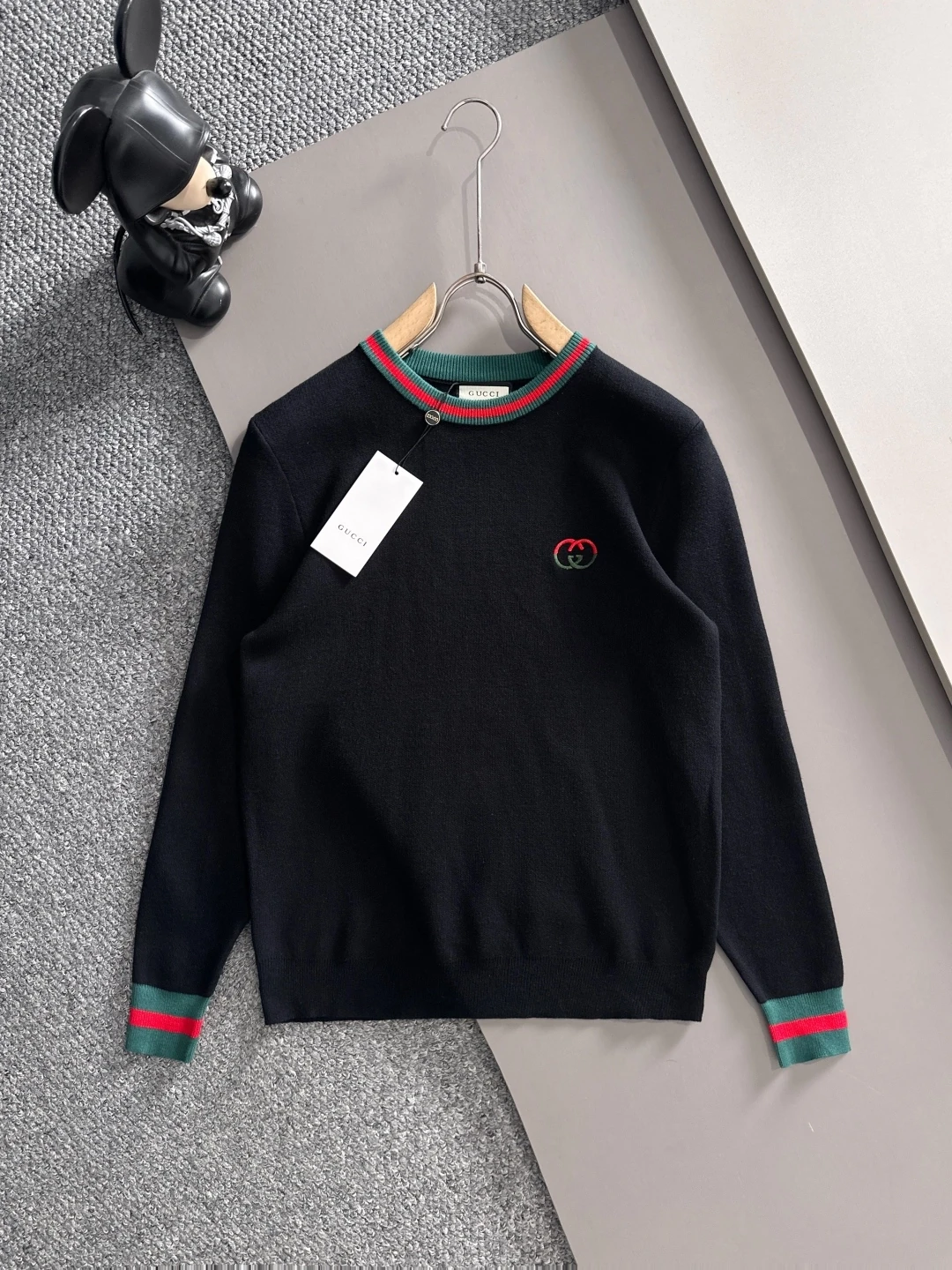 グッチ「Gucci」秋冬ウール混紡丸首プルオーバーニットセーター