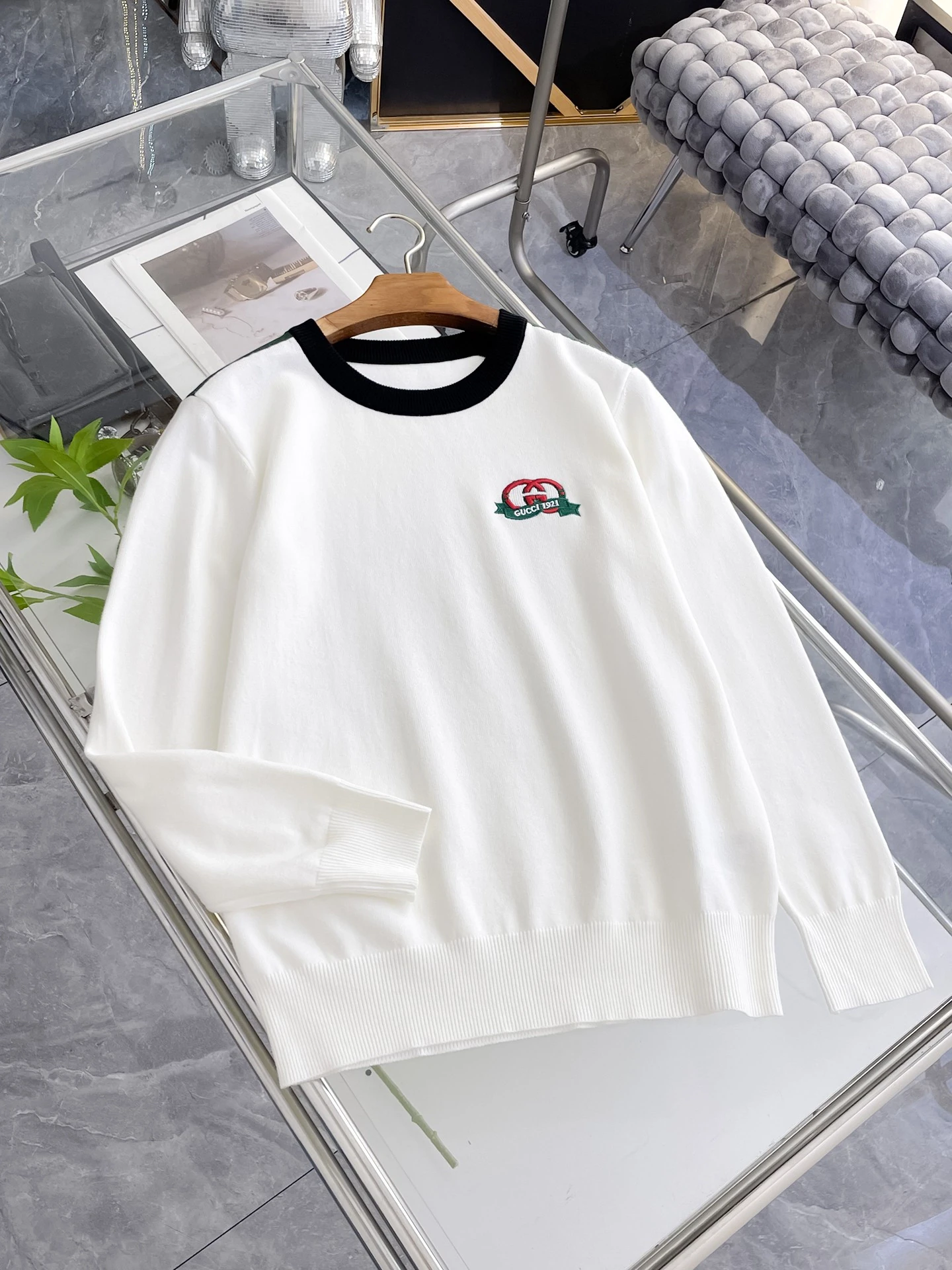 グッチ「Gucci」秋冬用ウール混紡クルーネックニットセーター