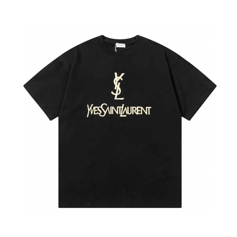 サンローラン Saint Laurent ヴィンテージインスパイアード ゴールドプリントTシャツ