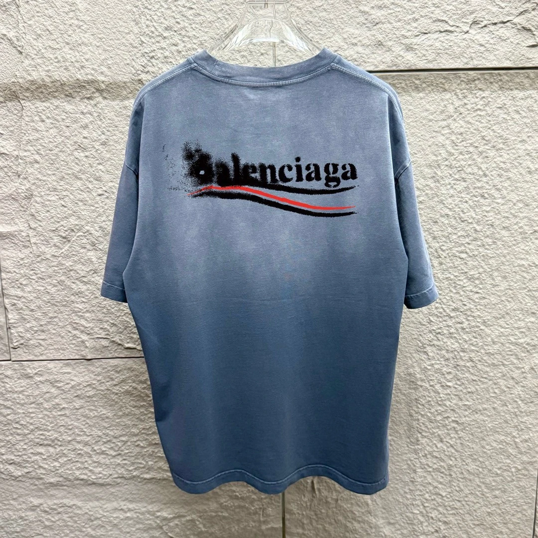 バレンシアガ Balenciaga 早春新重工酸洗グラデーション旧半袖Tシャツ