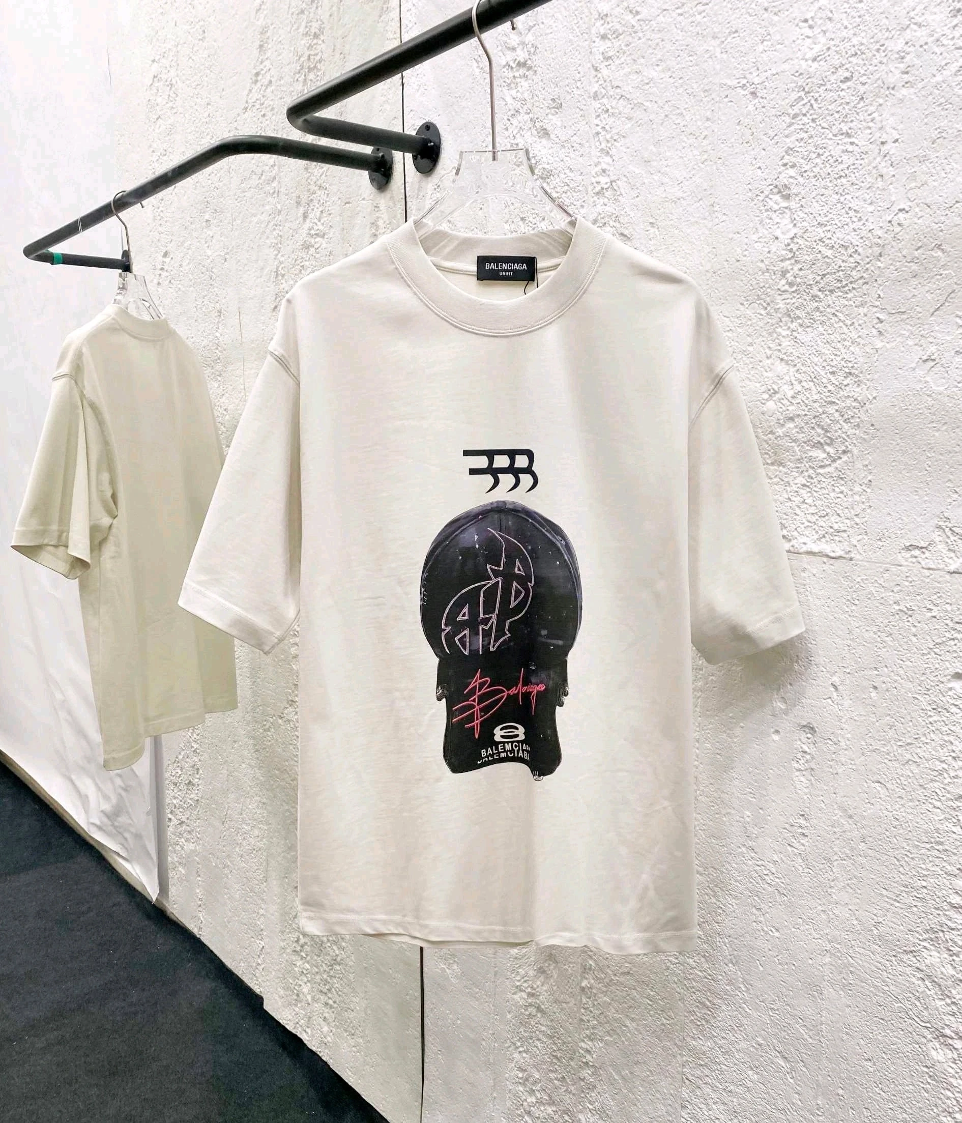 バレンシアガ「Balenciaga」ハイネックプレミアムコットン半袖Tシャツ