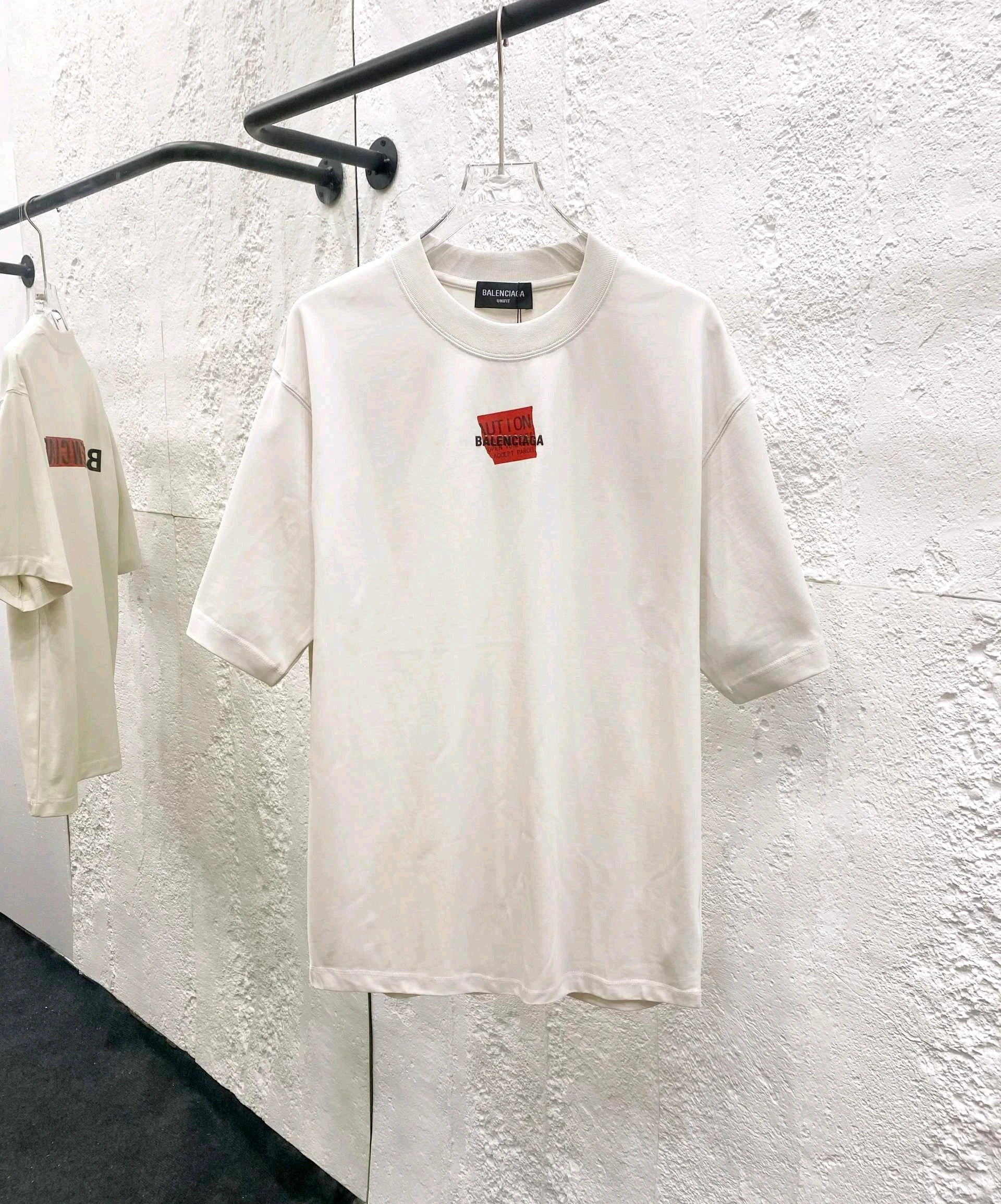 バレンシアガ「Balenciaga」ハイネックプレミアムコットン半袖Tシャツ