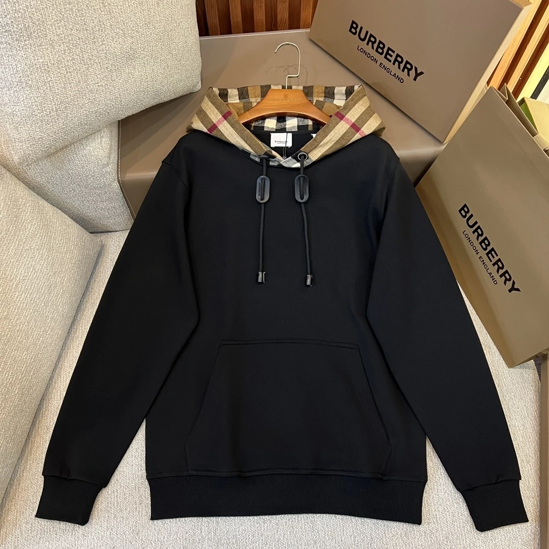 バーバリー［Burberry］秋冬チェック柄コットン混紡ジップアップフーディ