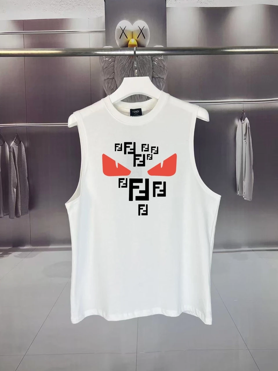 フェンディ Fendi SUMMER FF DEMON EYES モンスターロゴ ノースリーブTシャツ
