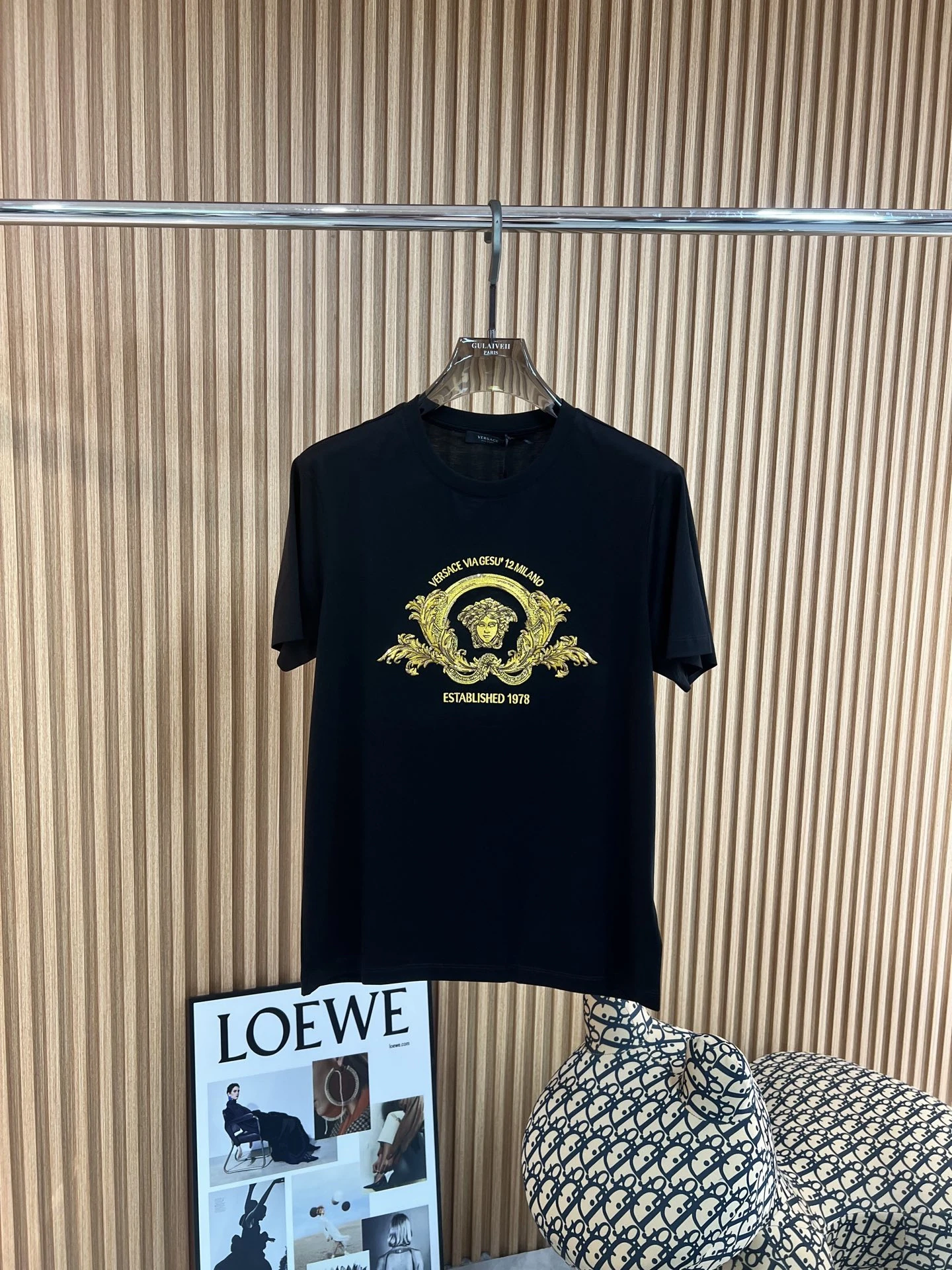 ヴェルサーチ Versace メドゥーサ1978 プレミアム刺繍Tシャツ