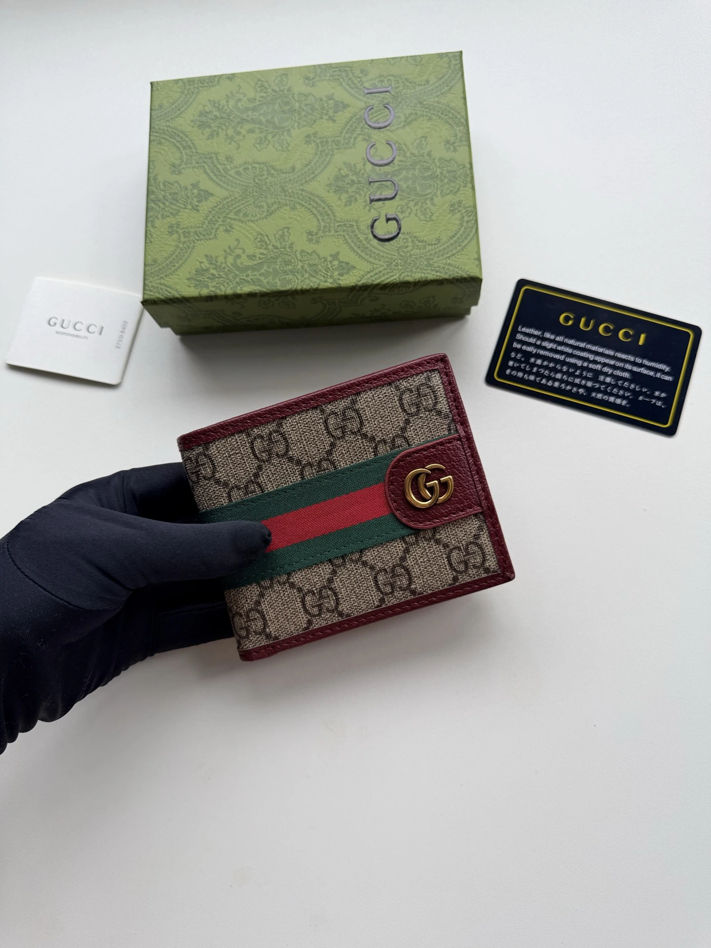 🎉🎉新作新色【# gucci·leather #】‼️‼️輸入グレインカーフレザー🐂に最新グレーのダブルG生地、ゴールド金具、👍👍実物撮影📷、🆔597606 サイズ11*9