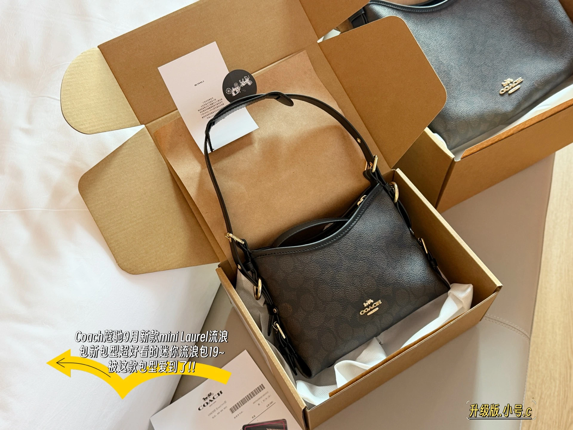 COACH(コーチ) laurel22 肩掛け・斜め掛け アイテム。 サイズ:21.5×16cm。 ボックス付き