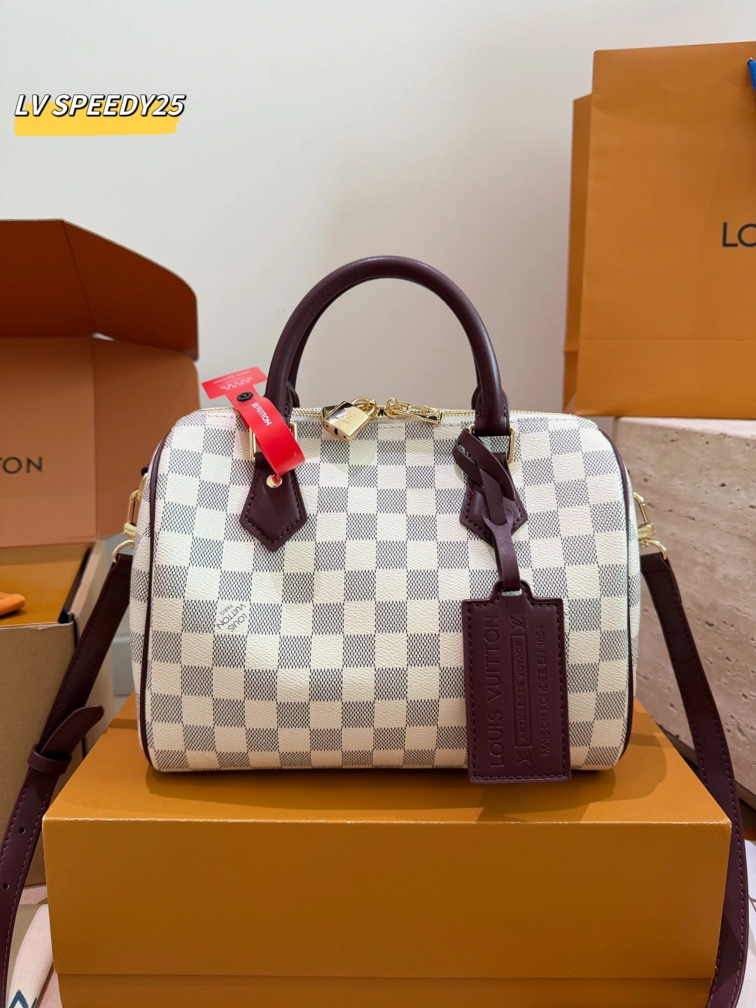 Louis Vuitton(ルイ・ヴィトン / LV) Speedy25 Speedy Monogram グラフィック・合わせやすい・Monogram・斜め掛け・手持ち Speedy バッグ。 素材:カーフスキン。 フルパッケージ