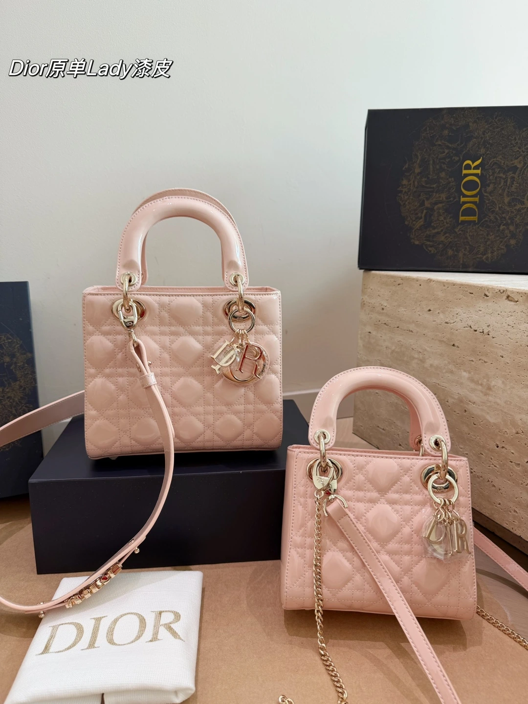 Dior(ディオール) Lady チェック・取り外し可能・肩掛け・斜め掛け・手持ち アイテム。 ボックス付き