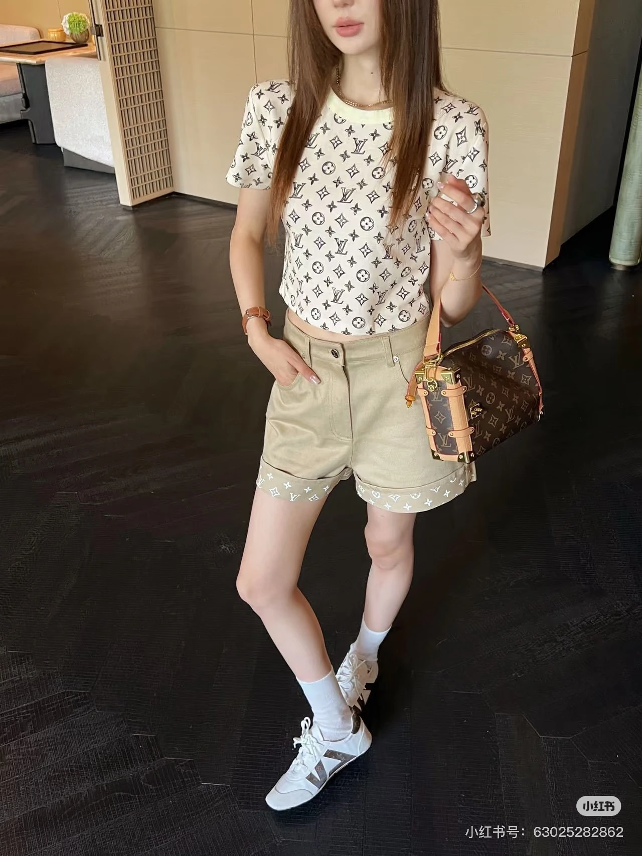 Louis Vuitton(ルイ・ヴィトン / LV) プリント・ハイウエスト・合わせやすい・すっきり見え・Monogram ショートパンツ