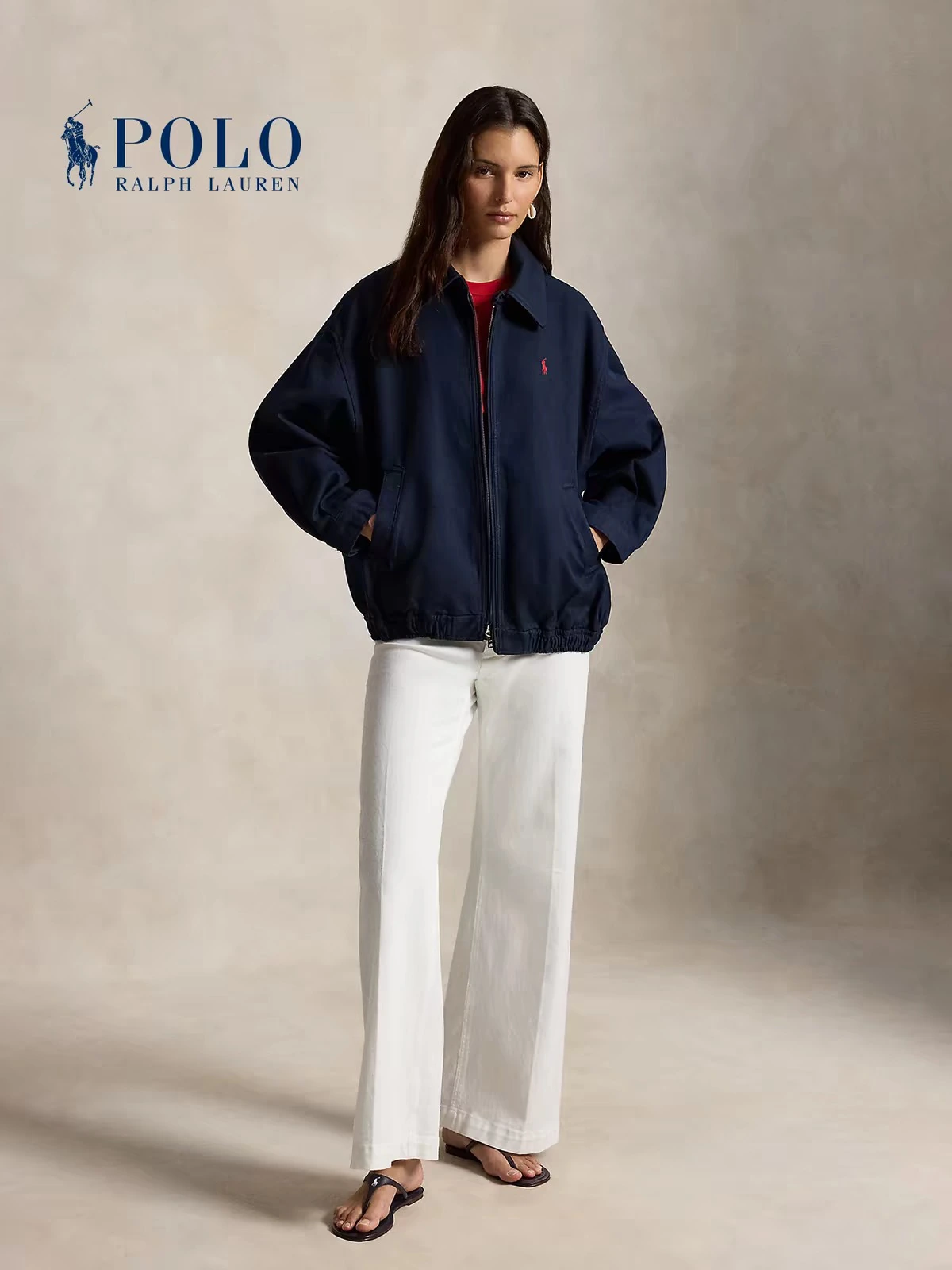 Polo Ralph Lauren(ポロ ラルフ ローレン) RL27813 リバーシブル・ウォッシュ加工・ヴィンテージ風・クロップド丈・ストレート・ハイウエスト・襟付き・通気性・肌触りが良い ジャケット。 素材:デニム・コットン。 カラー:ネイビー / カーキ / ホワイト。 サイズ:S/M/L/XL