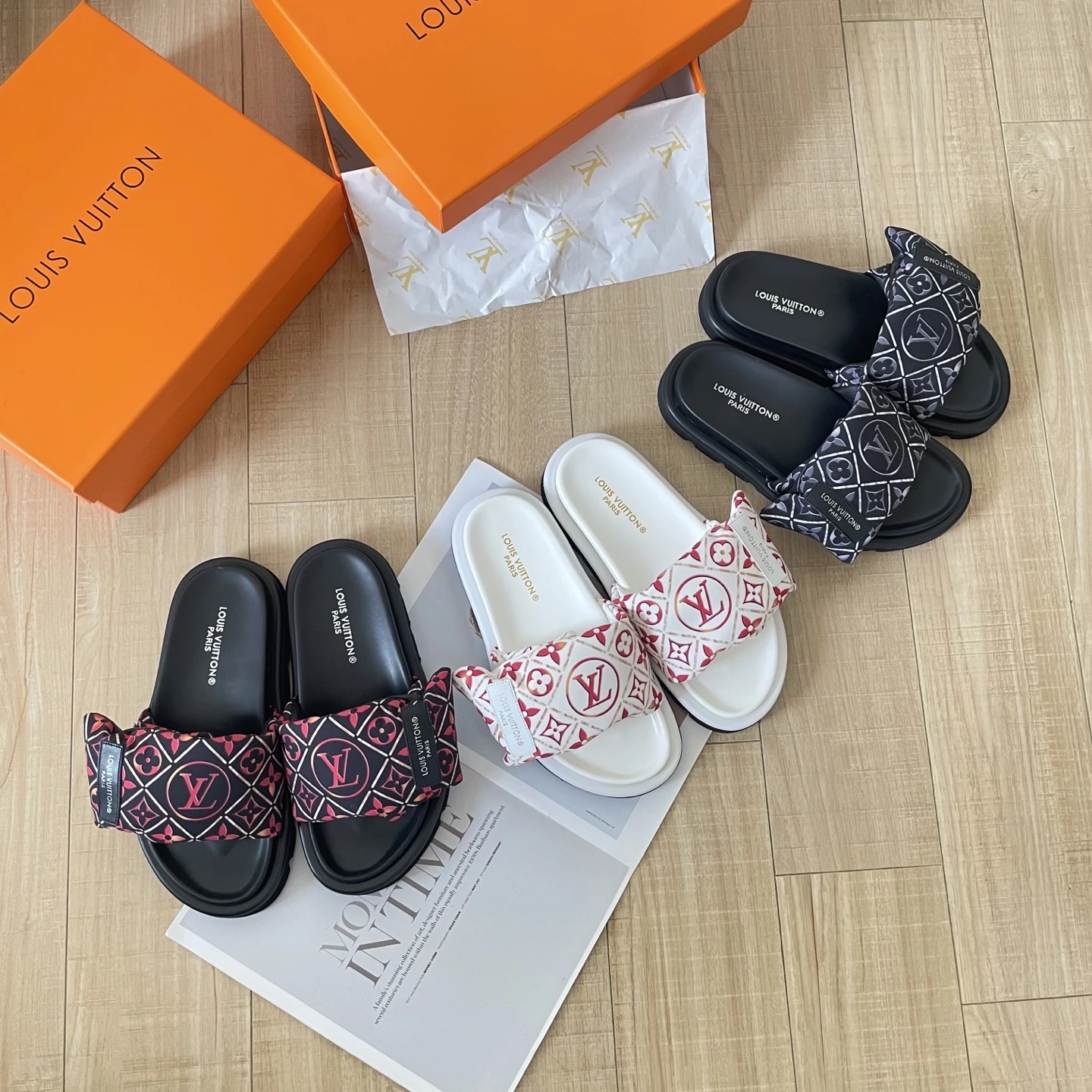 オレンジファクトリー価格 ルイ・ヴィトン 2025 トップブティック ファーストリリース LV 25SS LV スリッパ/LV トレンディシューズ/ルイ・ヴィトン 最新ログイン Xiaohongshu LV ベルクロ スリッパ インスタグラムで最もトレンディなデザイン