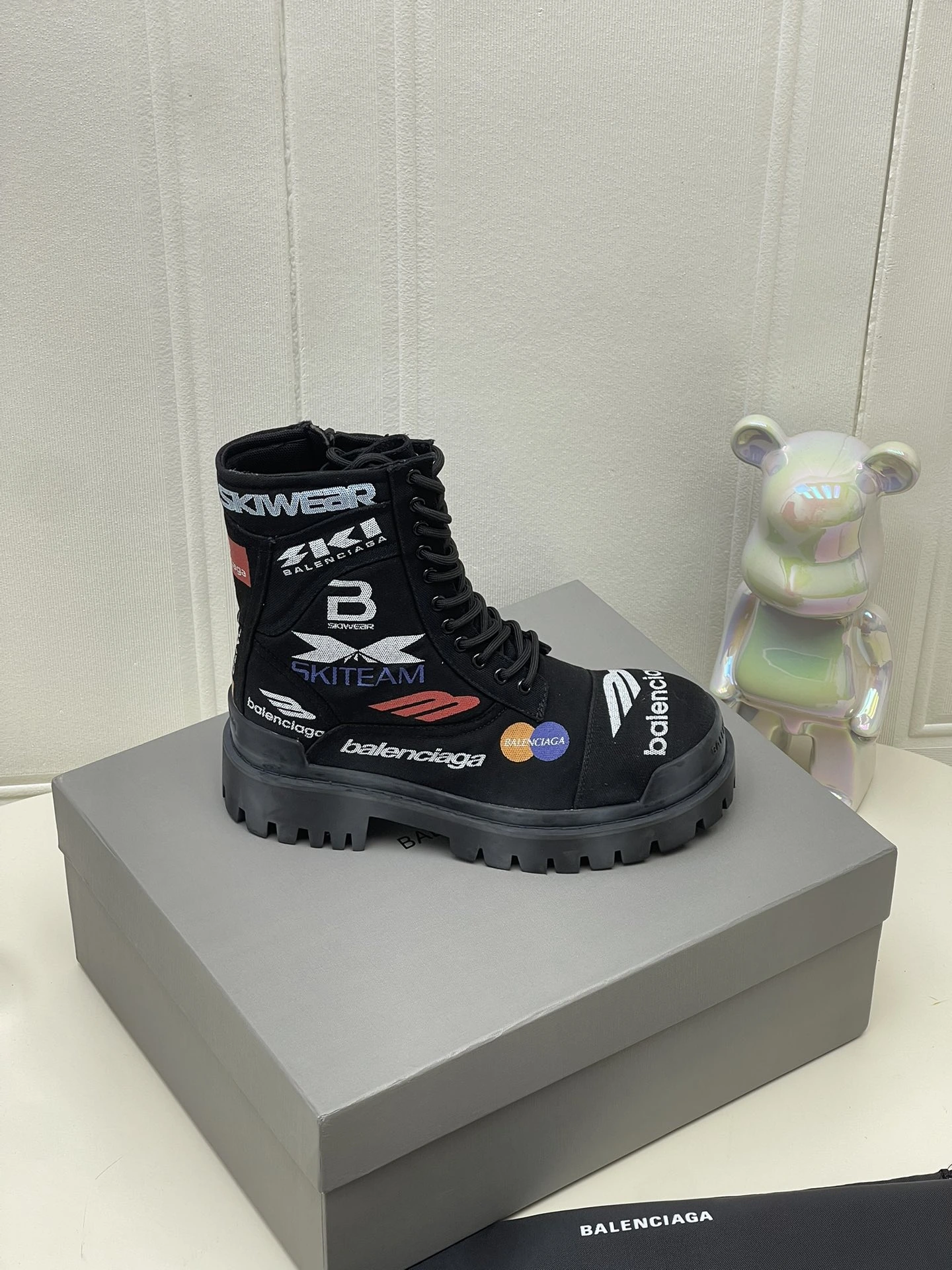 Balenciaga logo ショートブーツ