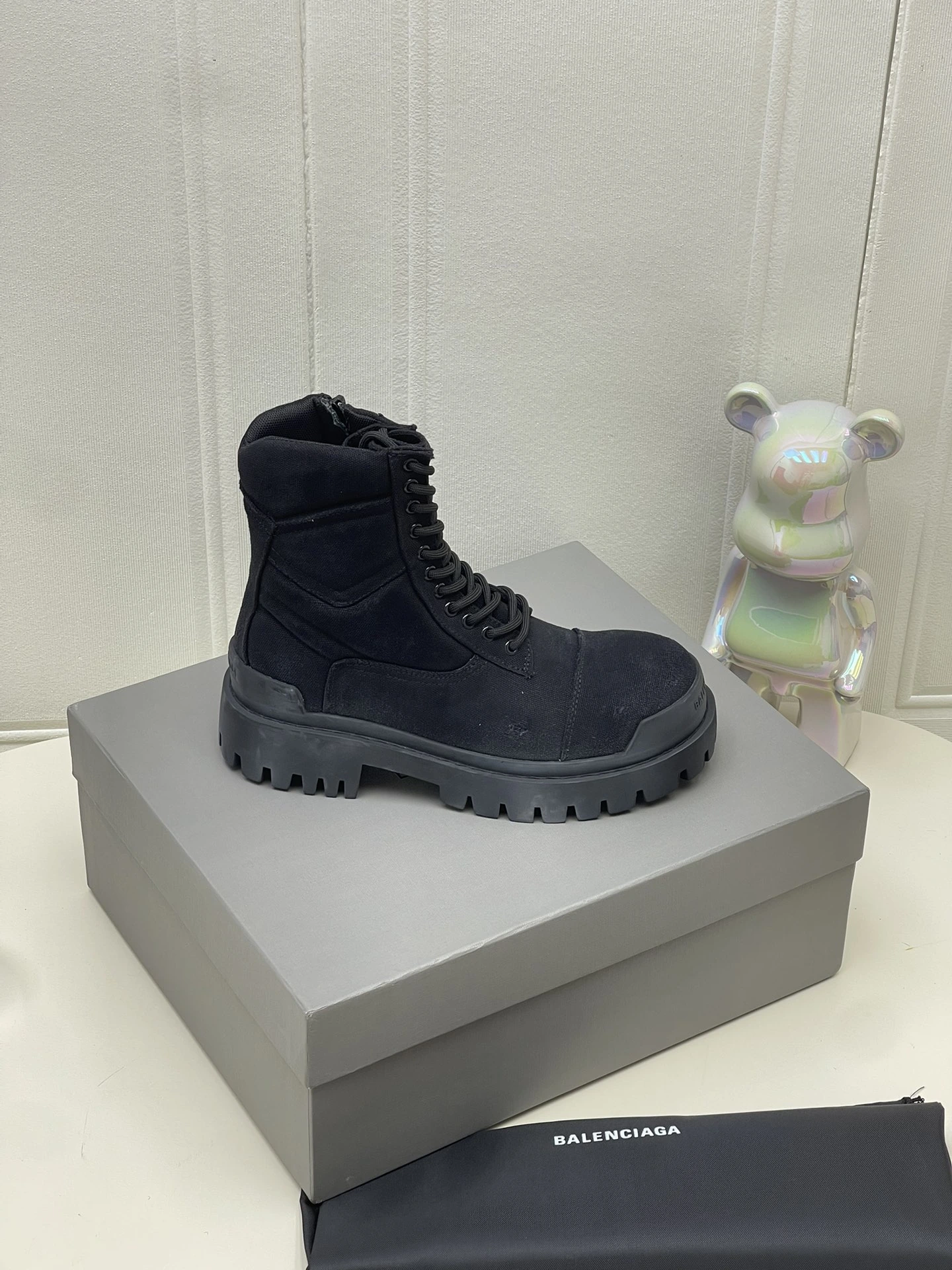 Balenciaga logo ショートブーツ