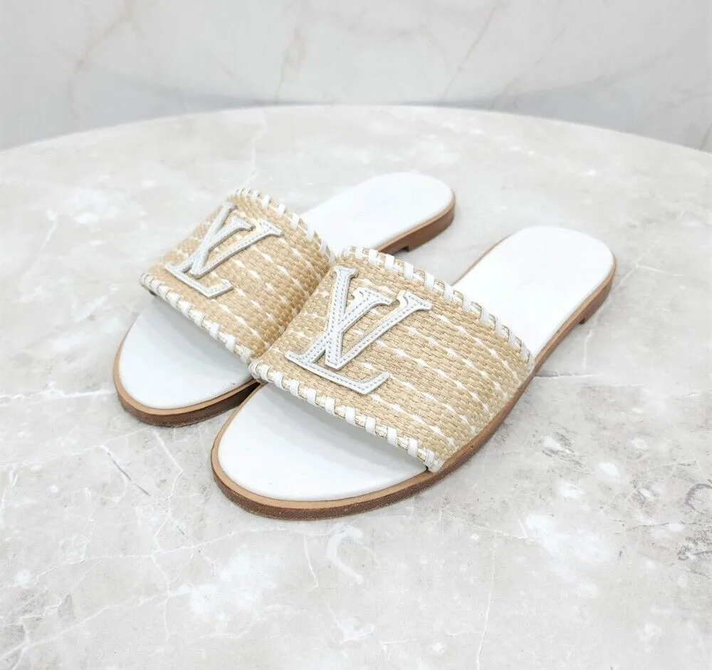 ルイヴィトン LV モノグラム ラタン サンダル スリッパ