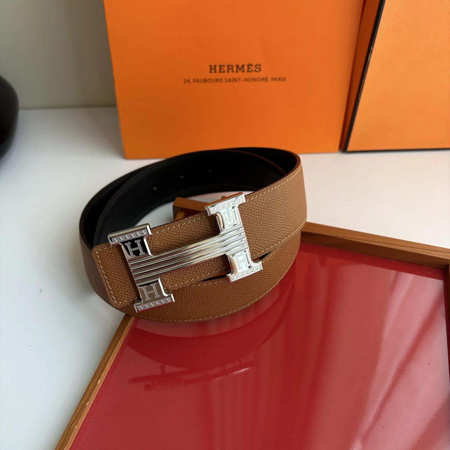 特p15150 【Hermès(エルメス)】Hermès(エルメス) オリジナル同等仕様Hermès(エルメス)、幅3.8cm輸入オリジナル仕様ベルト身、両面使用可能、高品質电镀メタルパーツ