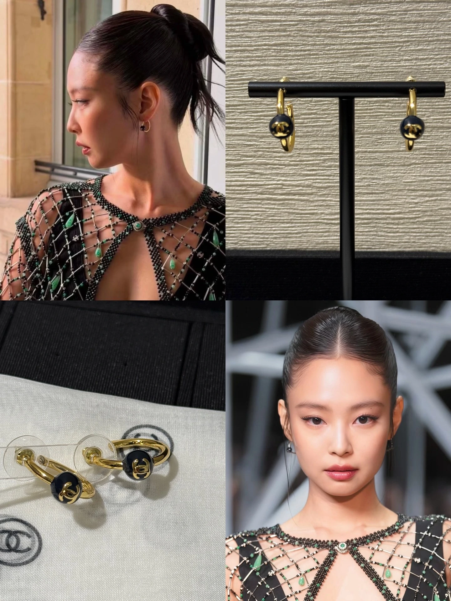 金珍妮同型 Chanel(シャネル / Chanel)Chanel(シャネル / Chanel)新作深蓝プラネットピアスフープピアス