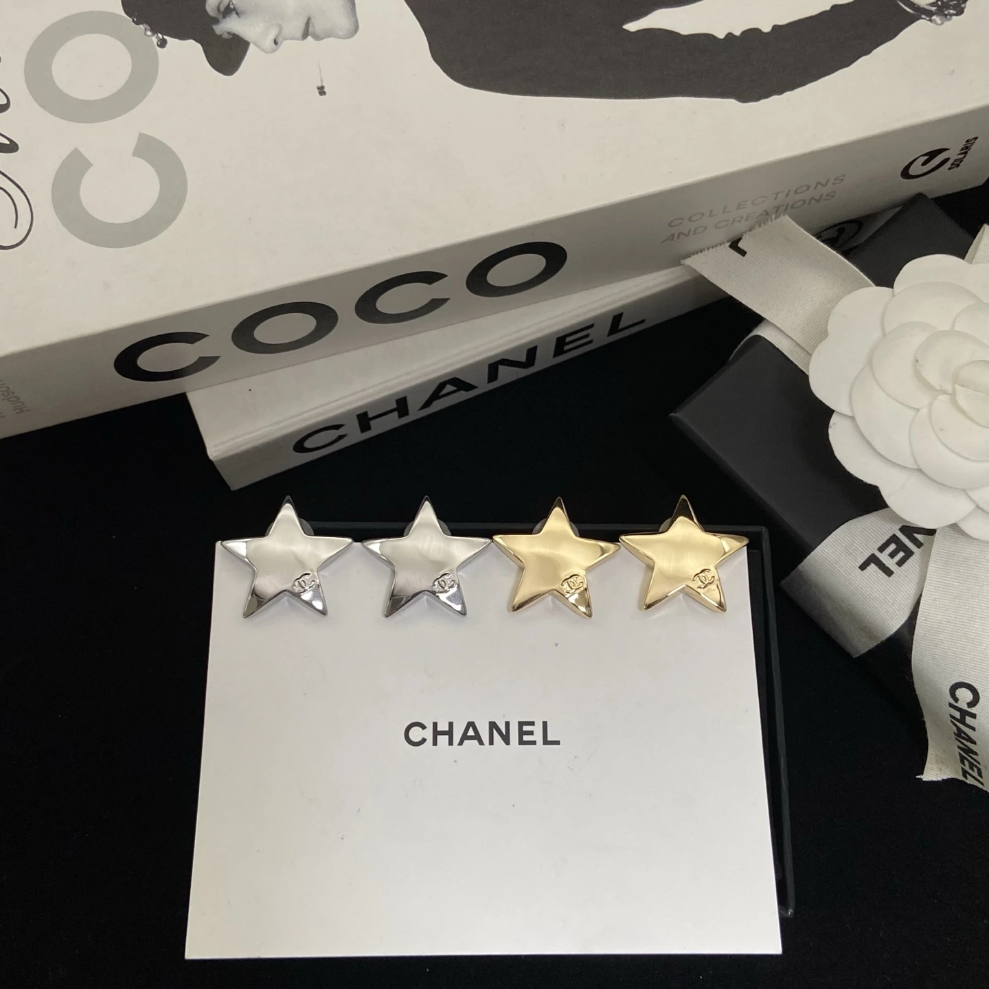 ️⃣3️⃣8️⃣5️⃣2️⃣色 🦢Chanel(シャネル / Chanel)Chanel(シャネル / Chanel)新作26s鏡面大スターダブルCピアス 一眼爱