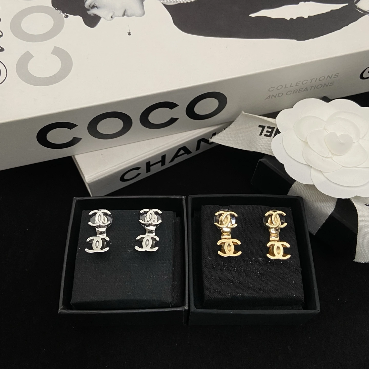2️⃣色 🦢Chanel(シャネル / Chanel)Chanel(シャネル / Chanel)新作26sスターダブルCピアス 简约ハイグレード とてもデザイン感~
