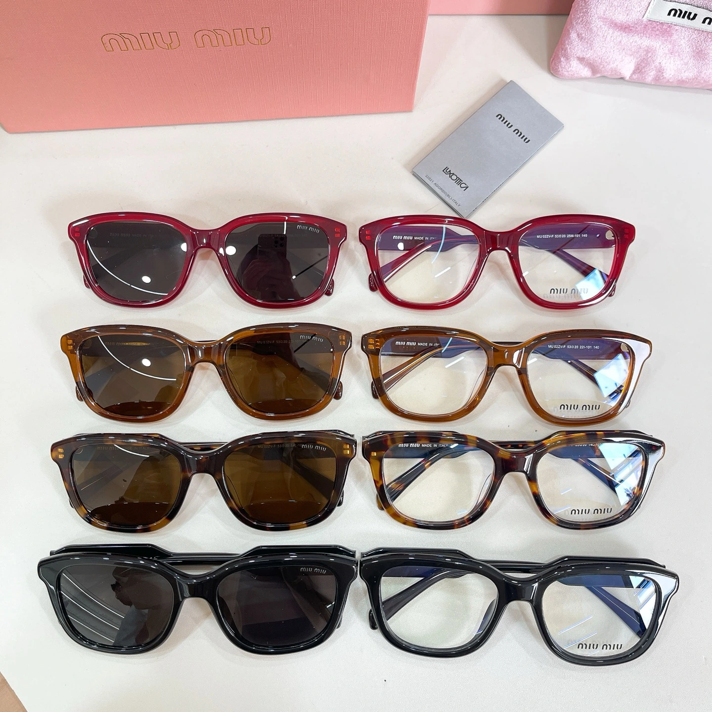 MIU MIU🎀🎀🎀MODEL:MU 02ZV-F🎀🎀🎀SIZE:53口20-140🎀🎀🎀光学镜P14085,太阳镜P14095