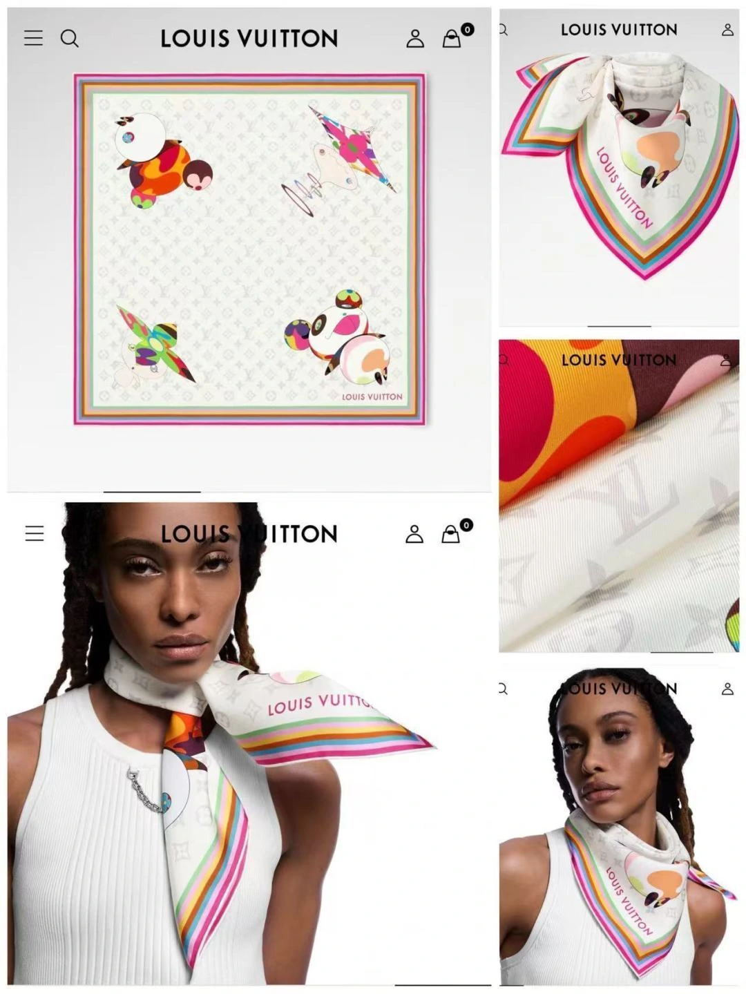 卸 。Louis Vuitton(ルイ・ヴィトン / LV) スクエアスカーフ。素材:シルク。仕様:リバーシブル・多用途アレンジ。サイズ:90×90cm。ポイント:上質仕様。首元や肩掛けなど幅広いスタイリングに使いやすいデザインです