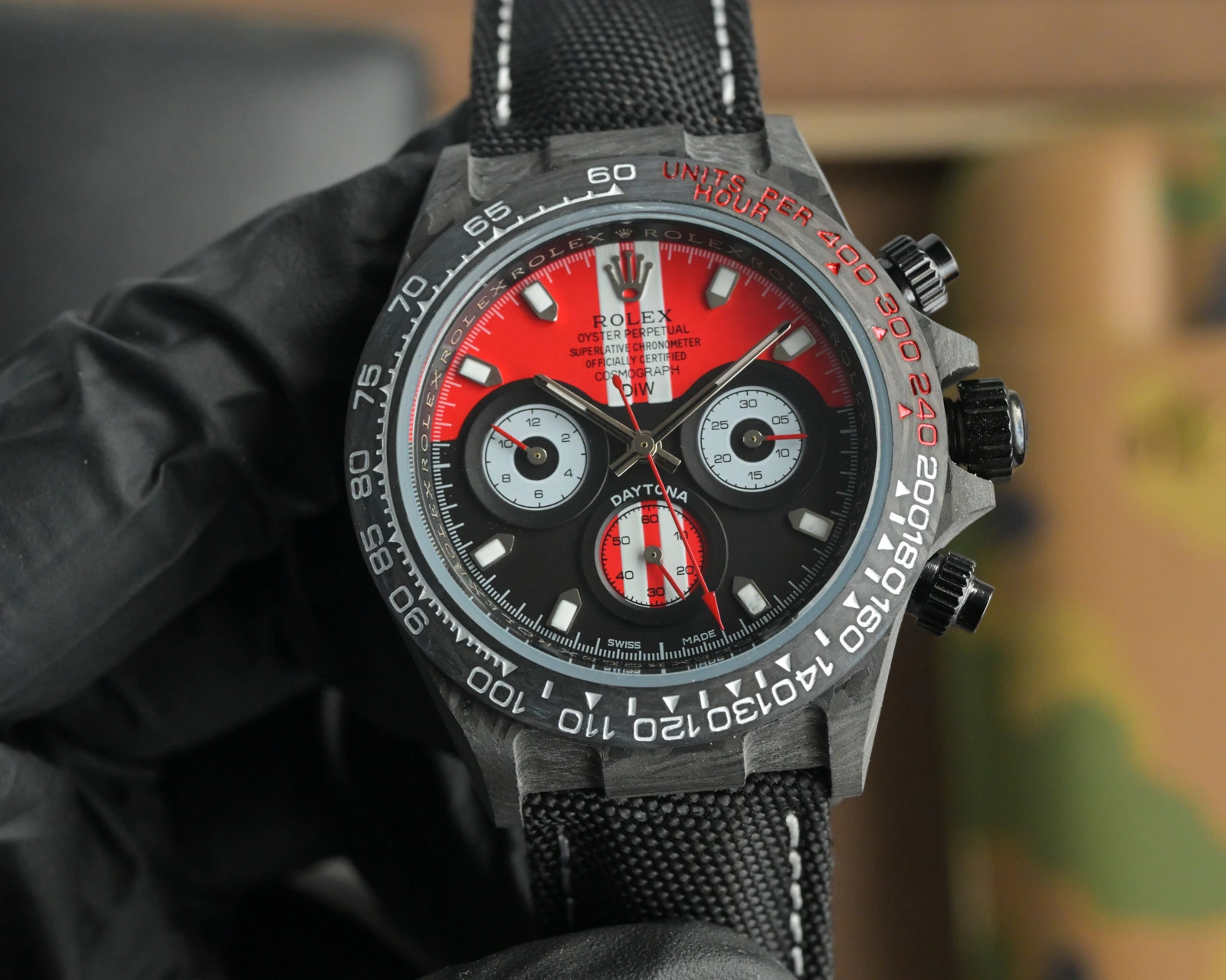 Rolex(ロレックス) デイトナ。カスタム仕様、カーボンファイバー、自動巻き機械式、サイズ 40×11.3mm/40mm