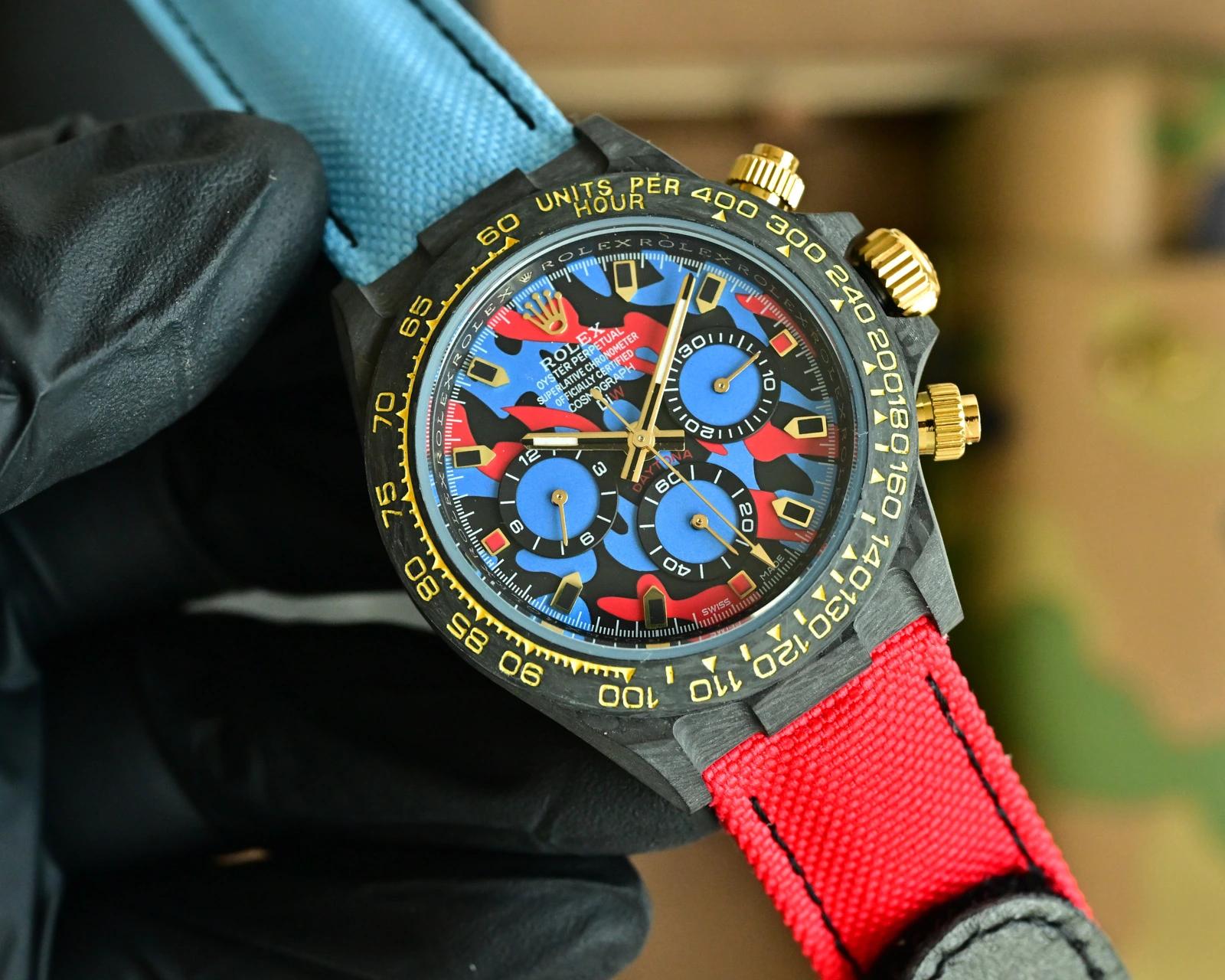 Rolex(ロレックス) デイトナ。カスタム仕様、カーボンファイバー、自動巻き機械式、サイズ 40×11.3mm/40mm