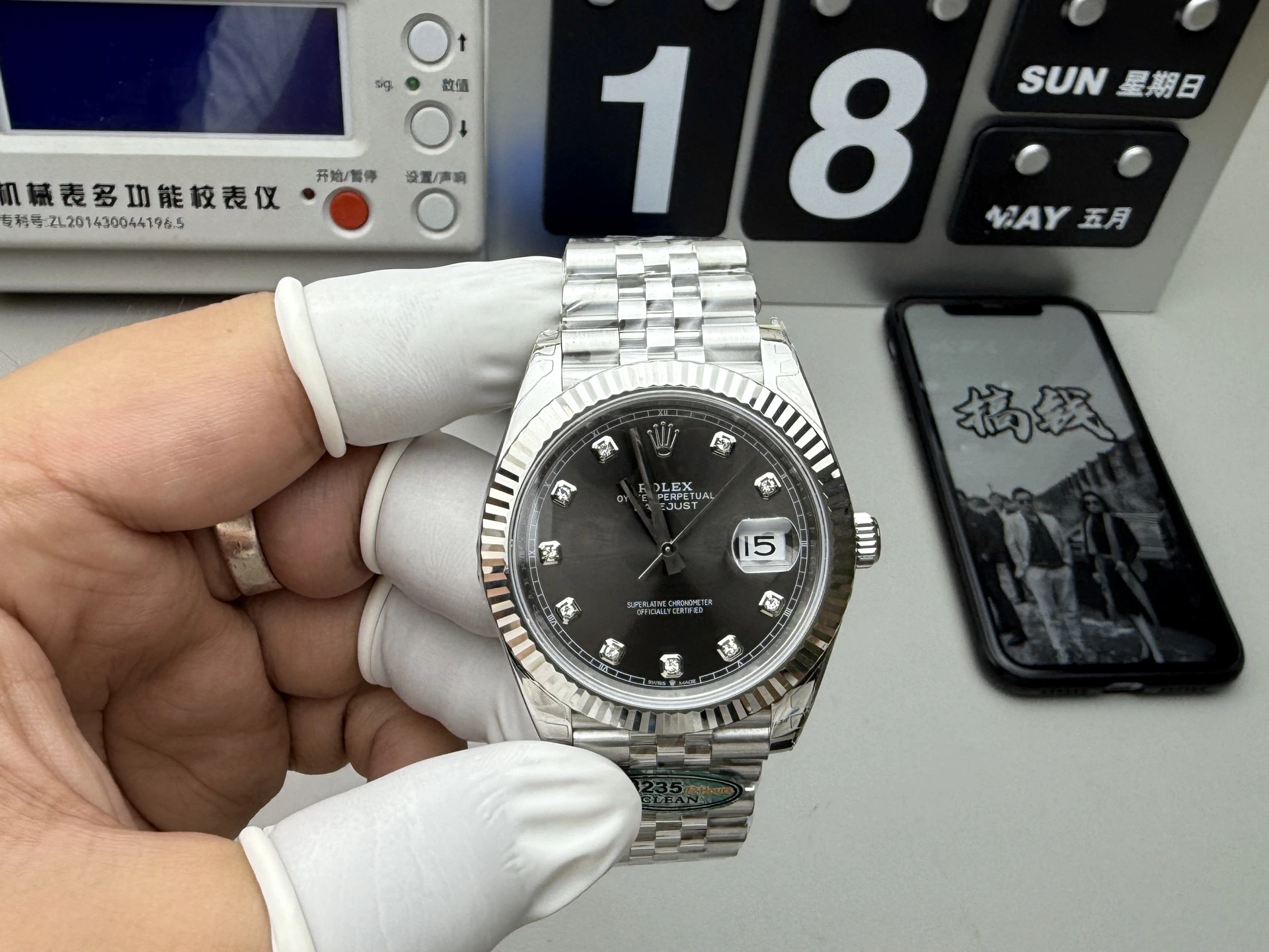 CLEAN系ハイグレード Rolex(ロレックス) デイトジャスト。アップグレード仕様、グレー文字盤、パワーリザーブ約72時間、出荷前実物写真