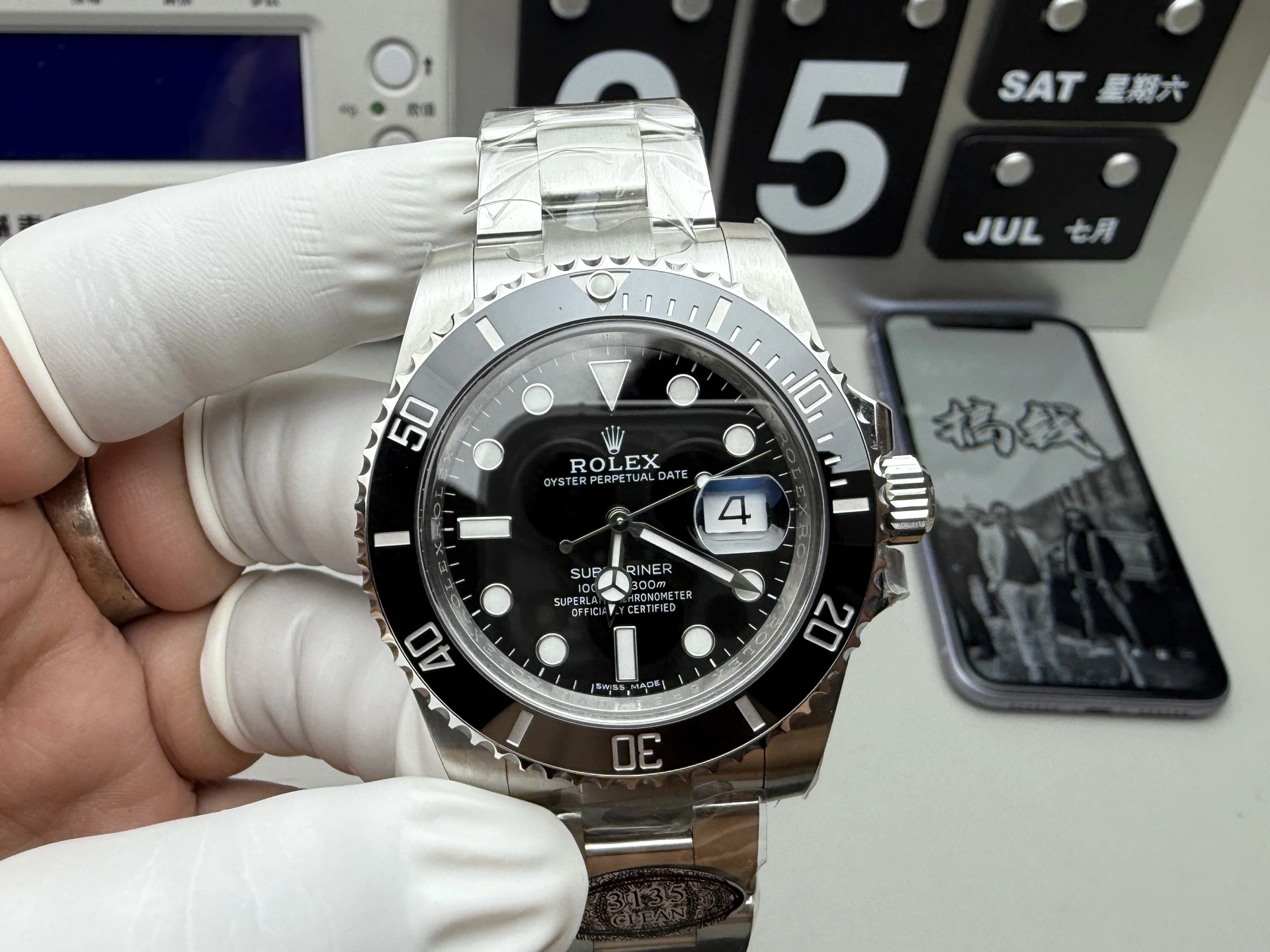 CLEAN Rolex(ロレックス) サブマリーナ。ムーブメント 3135、出荷前実物写真
