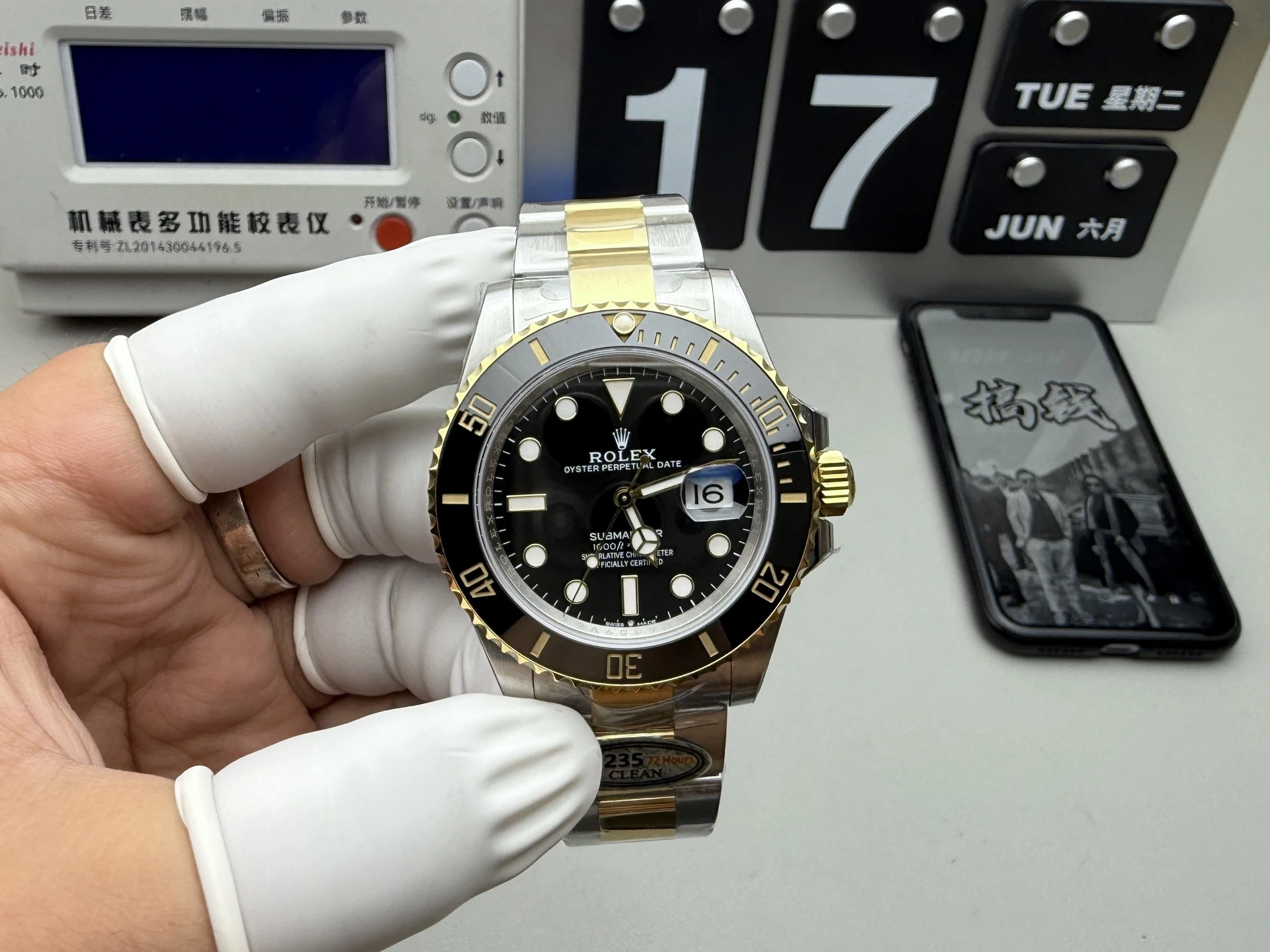 CLEAN系ハイグレード Rolex(ロレックス) サブマリーナ。アップグレード仕様、コンビ部の仕上げ強化、コンビ、パワーリザーブ約72時間、出荷前実物写真