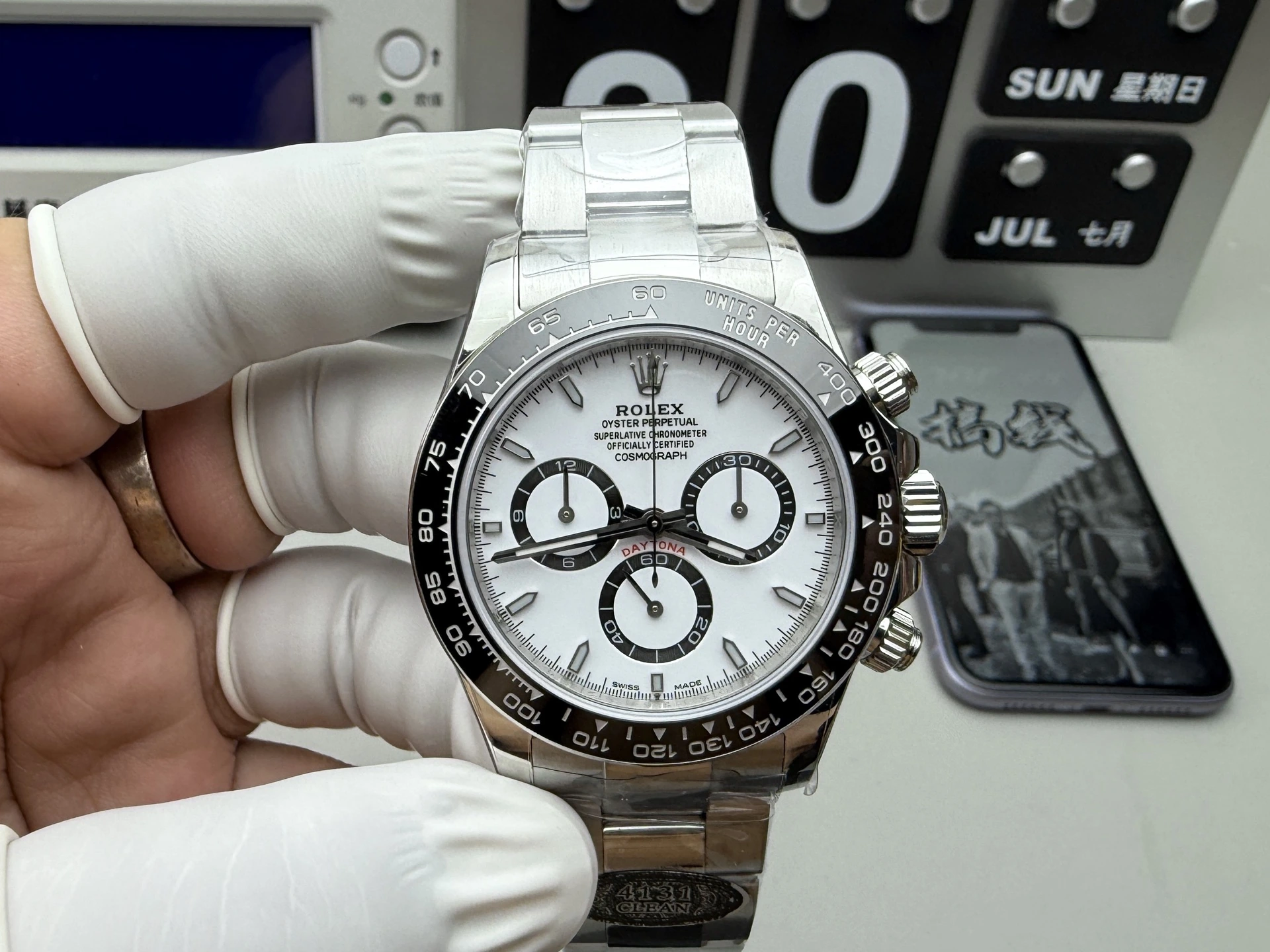 CLEAN系ハイグレード Rolex(ロレックス) デイトナ。アップグレード仕様、パンダ文字盤、ムーブメント 4131、パワーリザーブ約72時間、出荷前実物写真