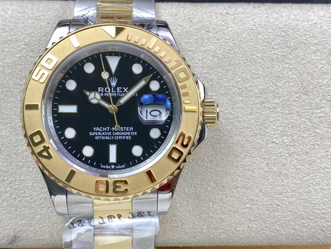 SK Rolex(ロレックス) ヨットマスター。メンズ、アイスブルー、316Lステンレススチール、サファイアクリスタル、自動巻き機械式、サイズ 40mm、夜光