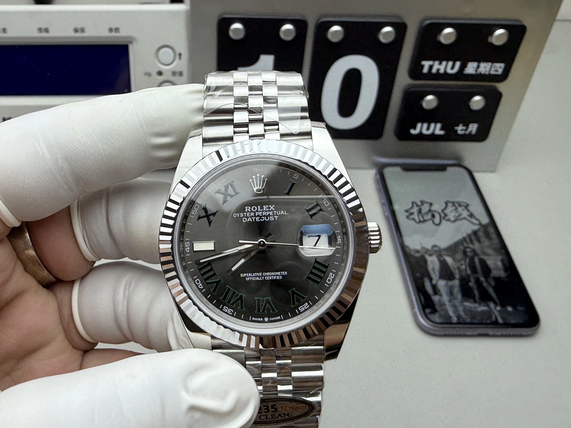 CLEAN系ハイグレード Rolex(ロレックス) デイトジャスト。アップグレード仕様、グリーン文字盤、パワーリザーブ約72時間、出荷前実物写真