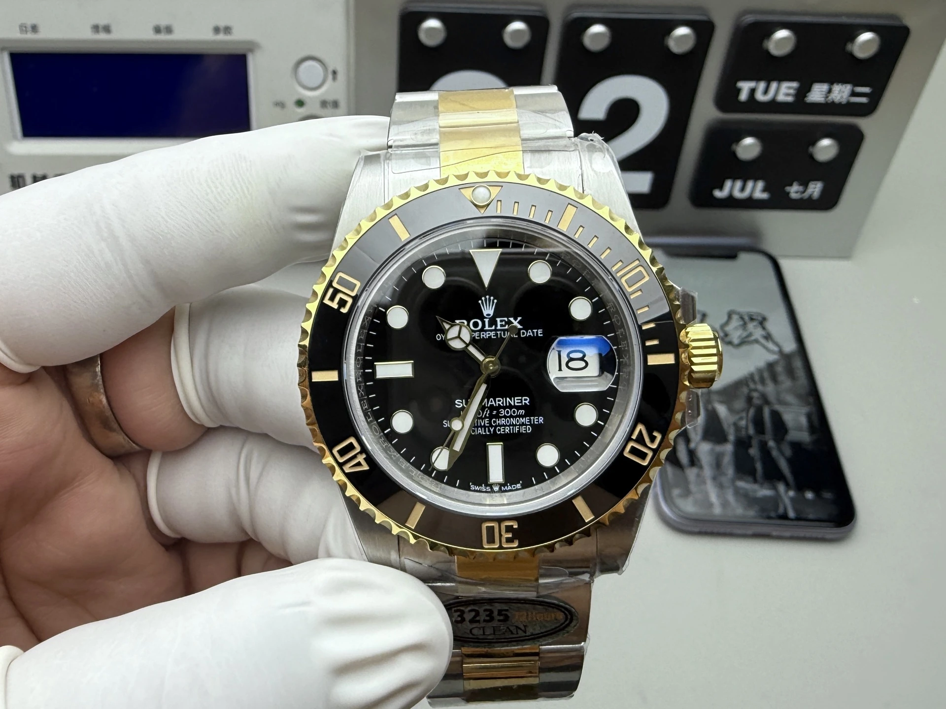 CLEAN系ハイグレード Rolex(ロレックス)。アップグレード仕様、コンビ部の仕上げ強化、コンビ、パワーリザーブ約72時間、出荷前実物写真