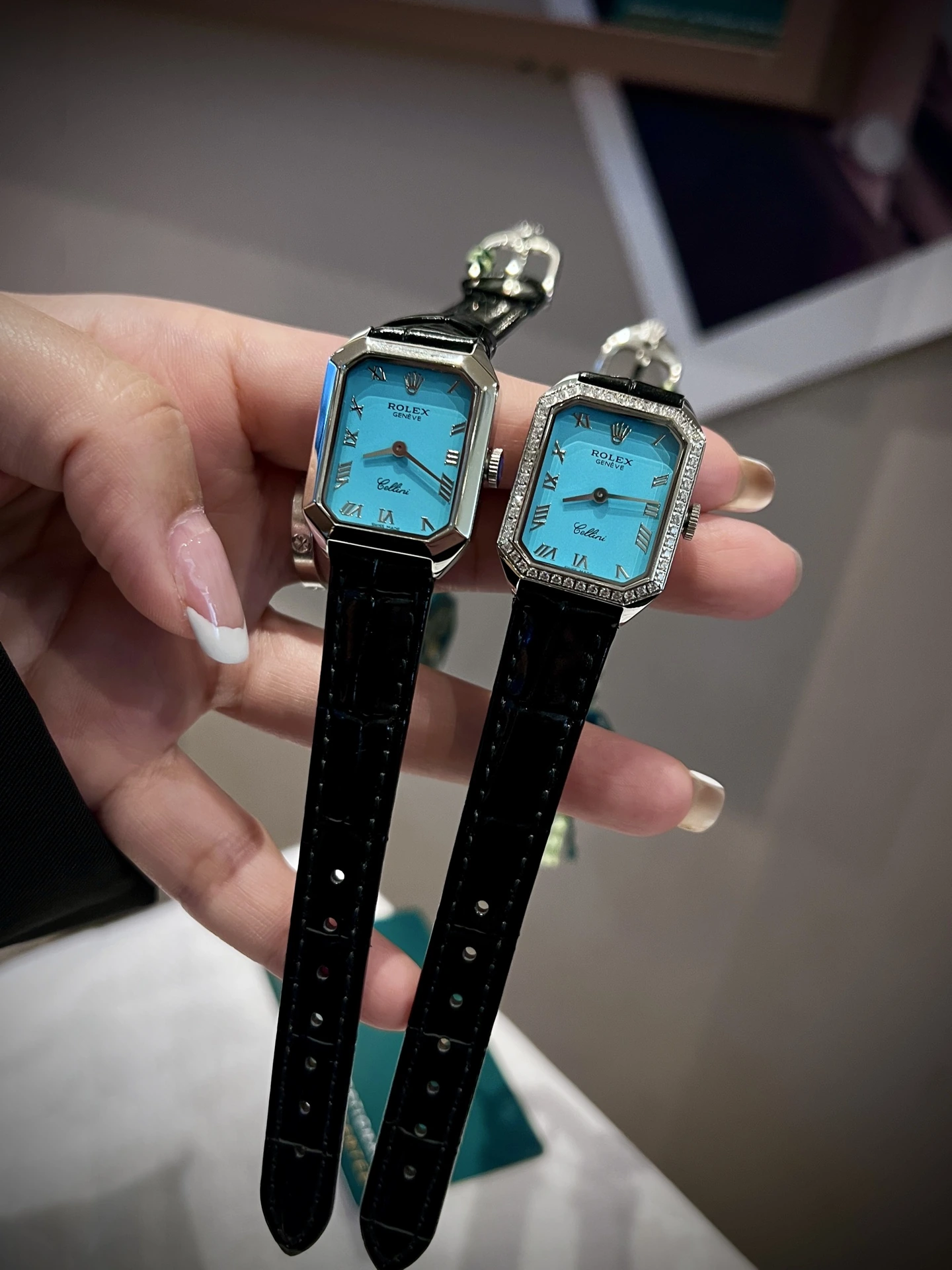 Rolex(ロレックス)。ホワイトゴールド、カーフレザー、クォーツ、サイズ 24mm