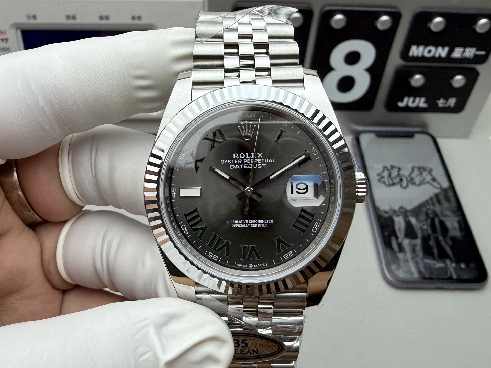 CLEAN系ハイグレード Rolex(ロレックス) デイトジャスト。アップグレード仕様、グリーン文字盤、ジュビリーブレスレット、パワーリザーブ約72時間、出荷前実物写真