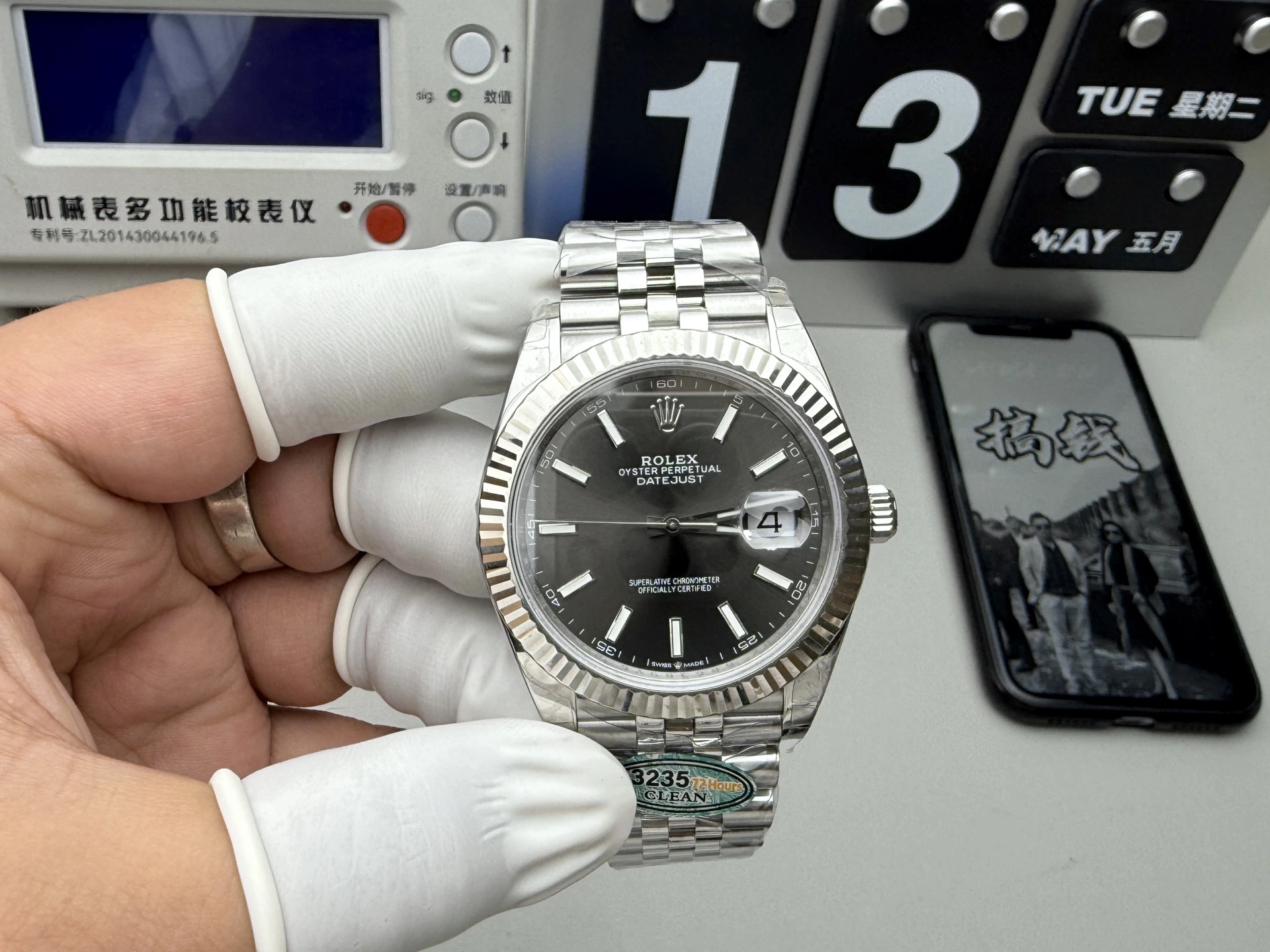 CLEAN系ハイグレード Rolex(ロレックス) デイトジャスト。アップグレード仕様、グレー文字盤、パワーリザーブ約72時間、出荷前実物写真