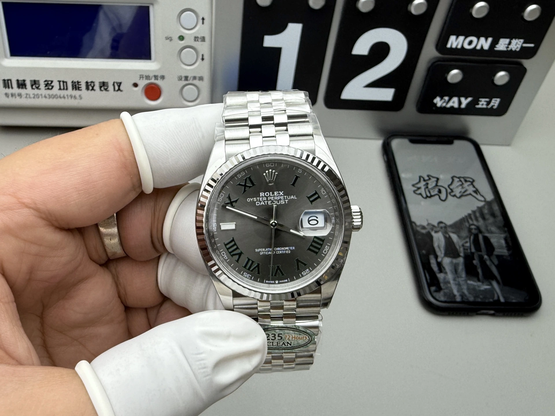 CLEAN Rolex(ロレックス) デイトジャスト。グリーン文字盤、サイズ 36mm、出荷前実物写真