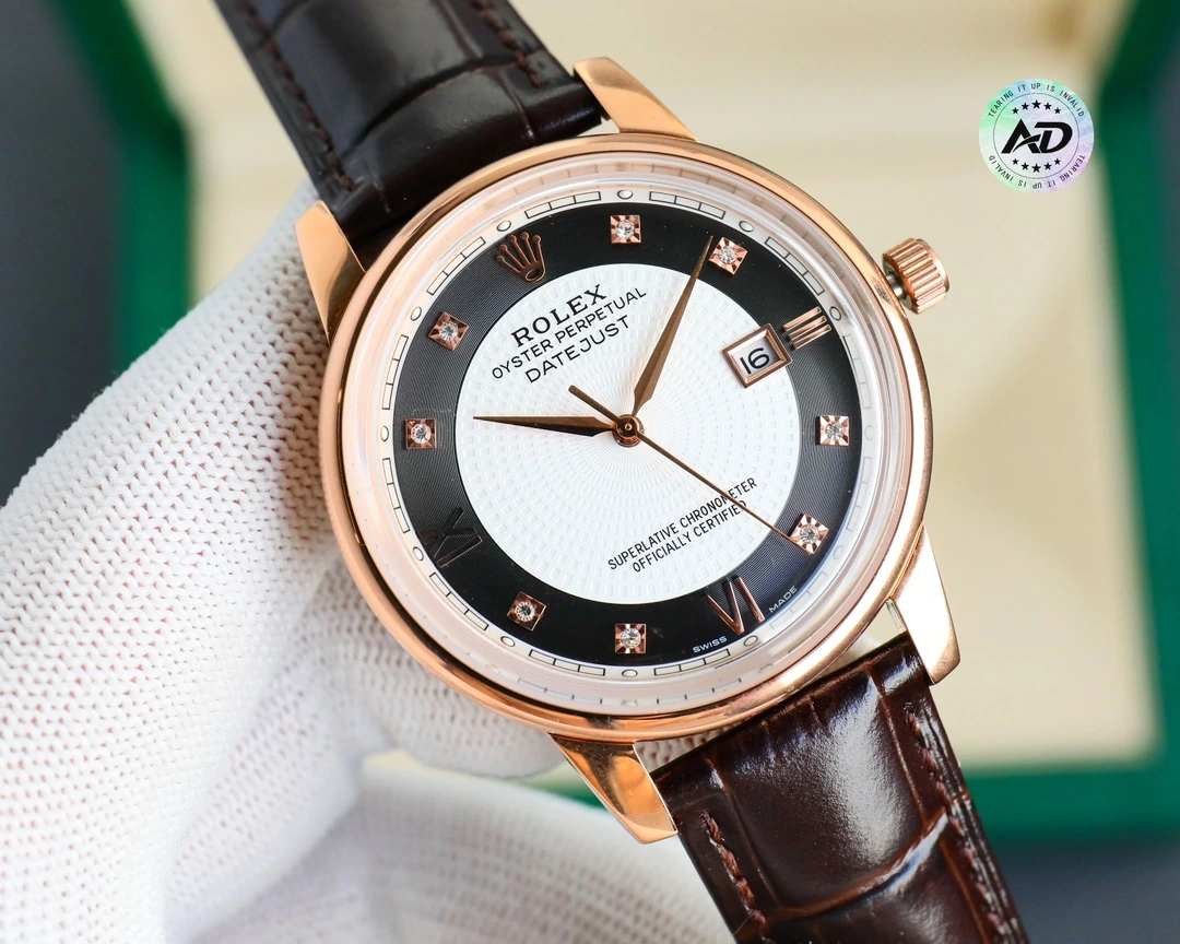 ゴールドケース 1050 / Rolex（ロレックス） チェリーニ。ハイグレード仕様、メンズ、カーフレザー、ムーブメント 9015、サイズ 42mm、防水 100m